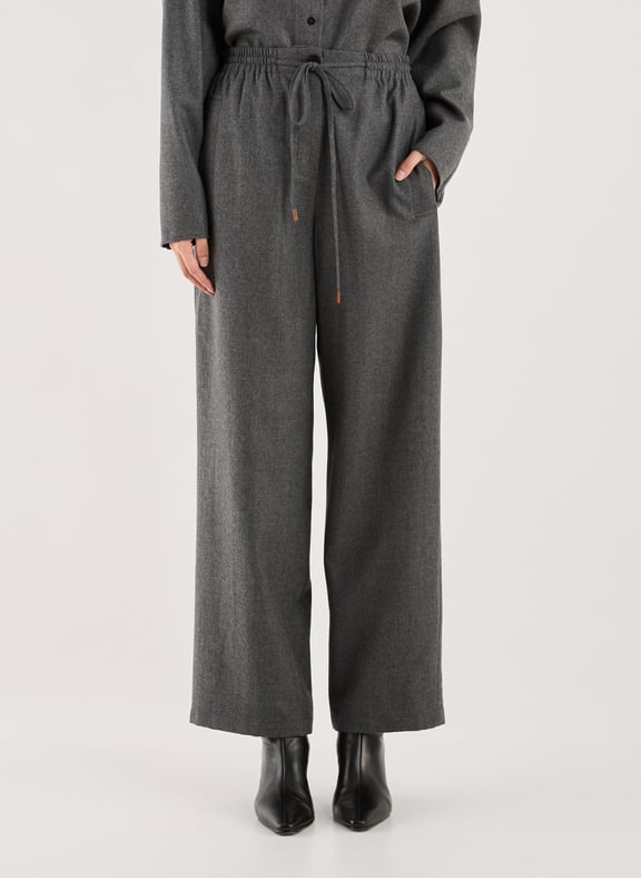 Pantalon fluide en laine Gris by LE 17 SEPTEMBRE LE 17 SEPTEMBRE Pantalon fluide en laine Gris