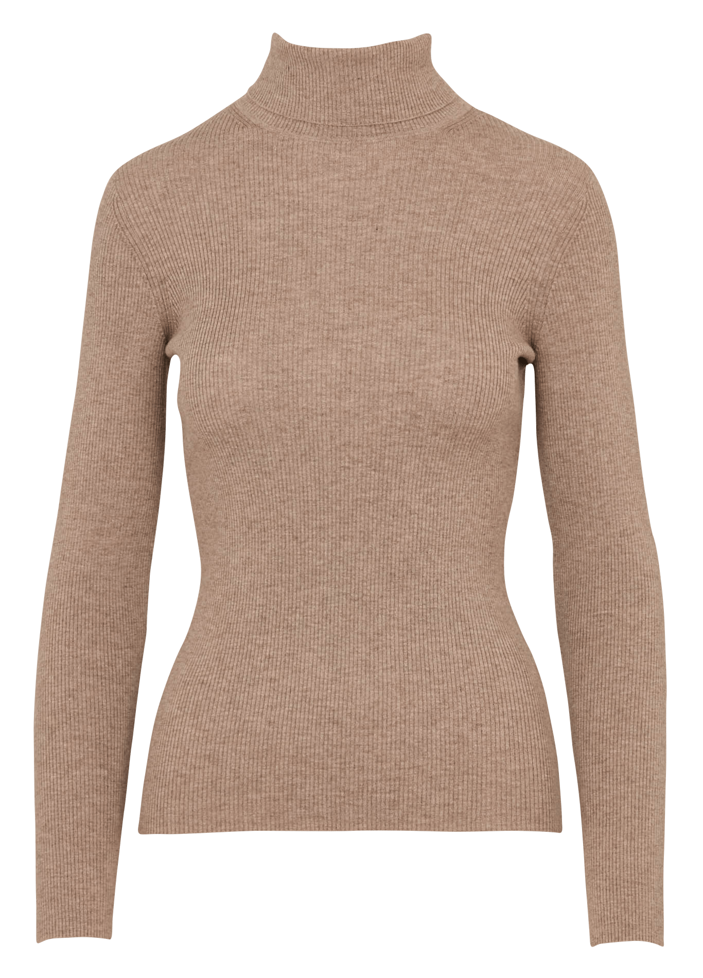 Col roulé cintré en laine et coton IKKS Beige