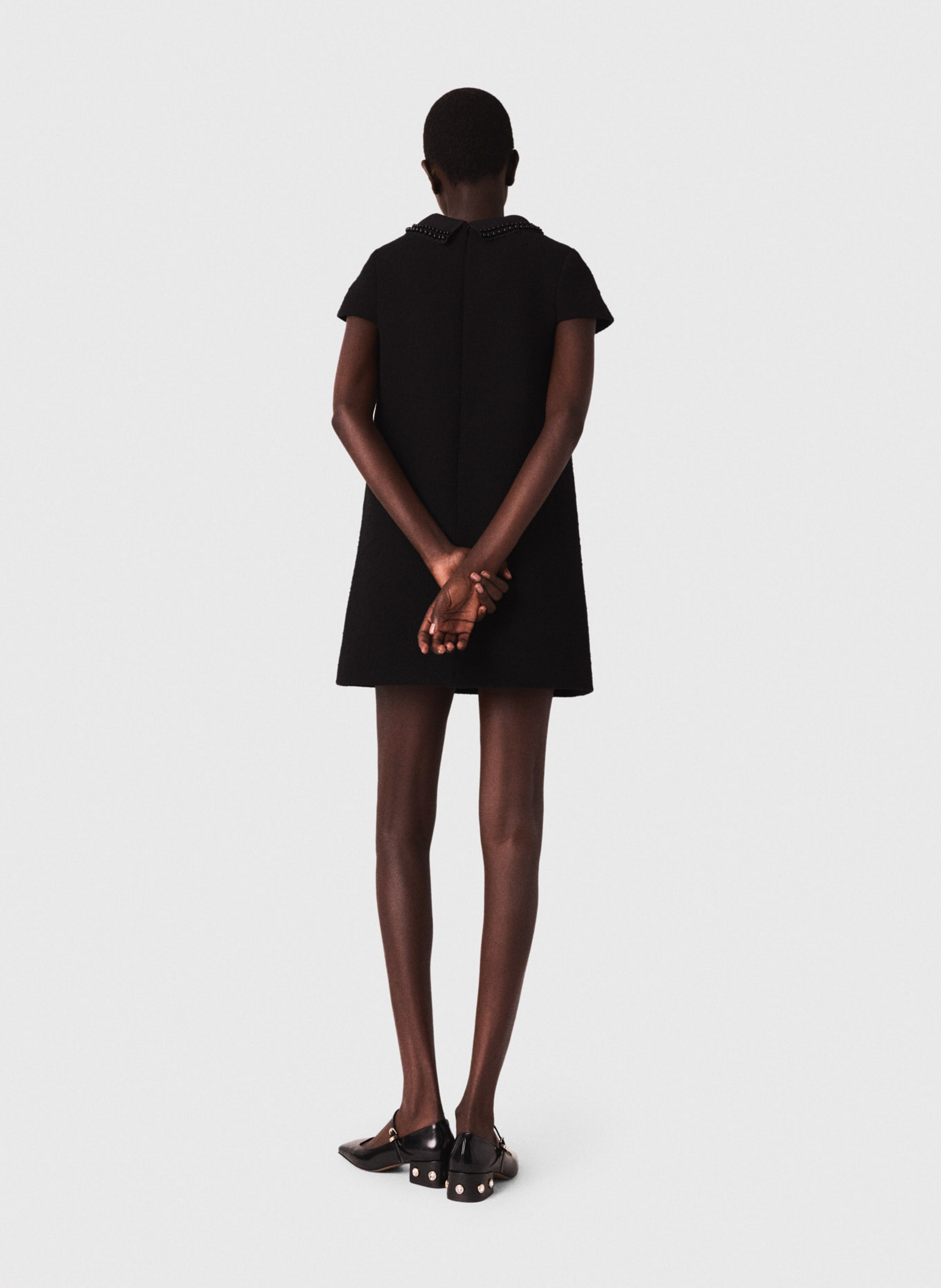 Robe courte col rond MAJE Noir