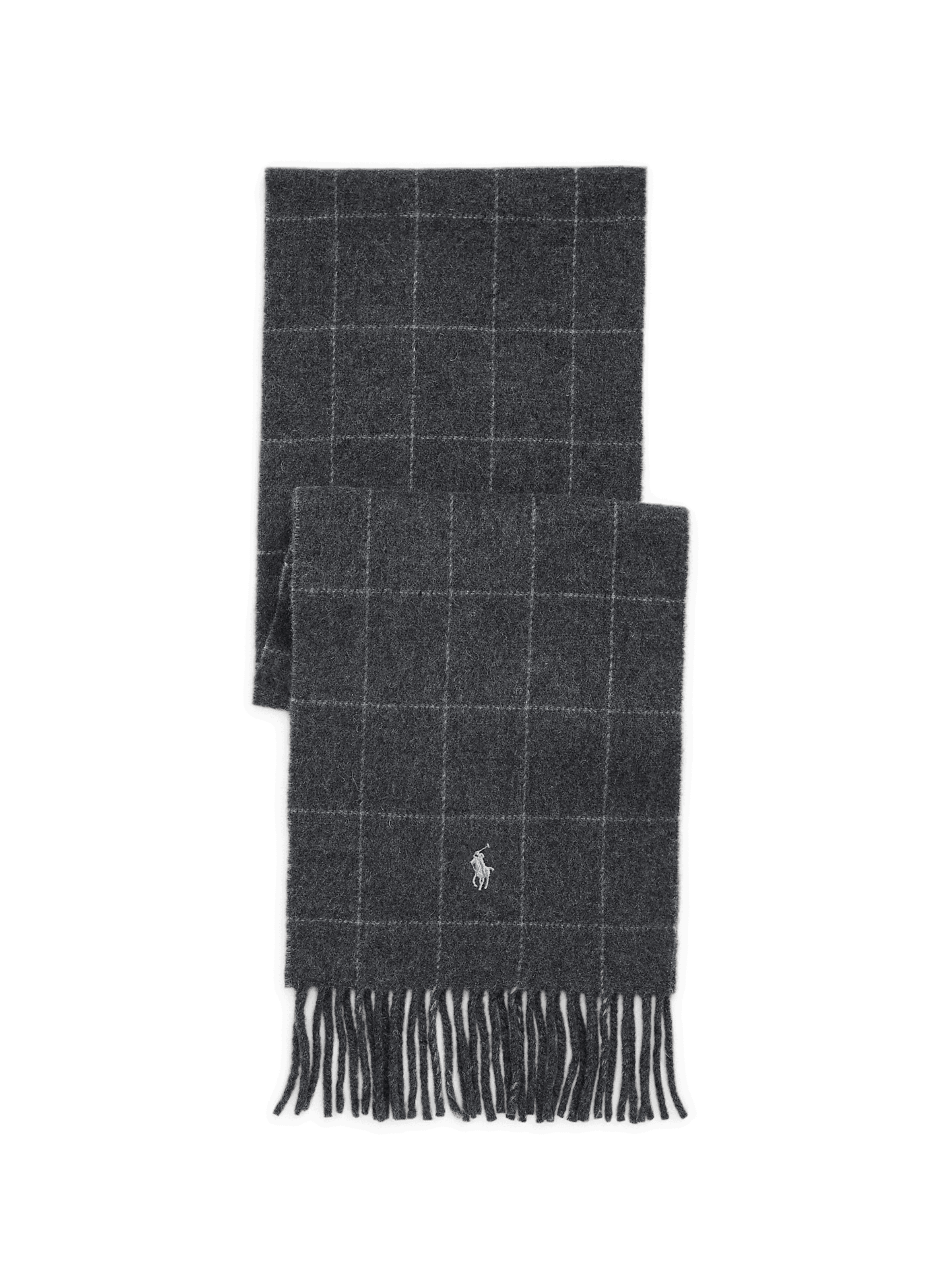 POLO RALPH LAUREN Scarf with a plain and checked appearance Grey