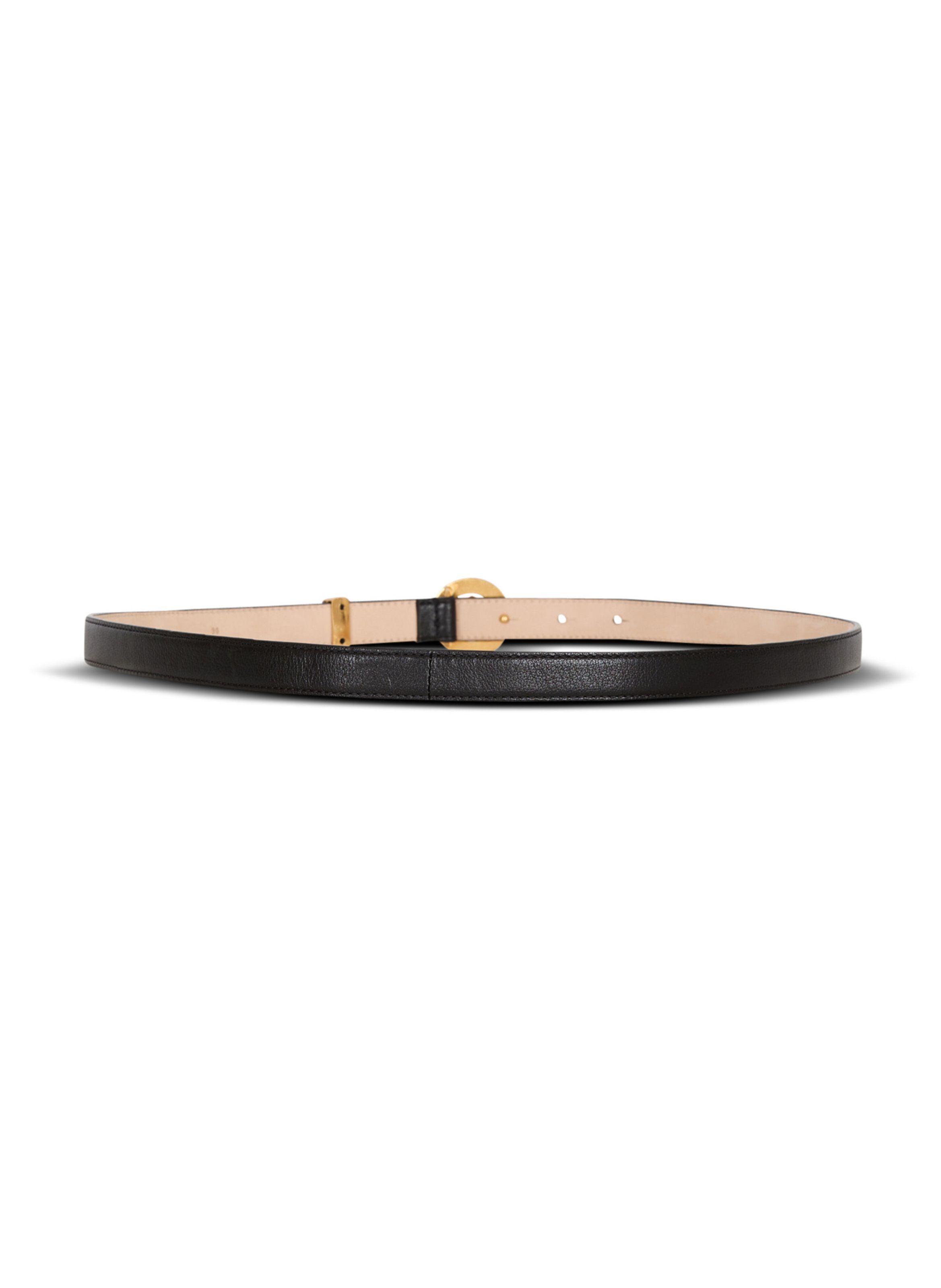 Ceinture t-bar en cuir de veau BALMAIN Noir