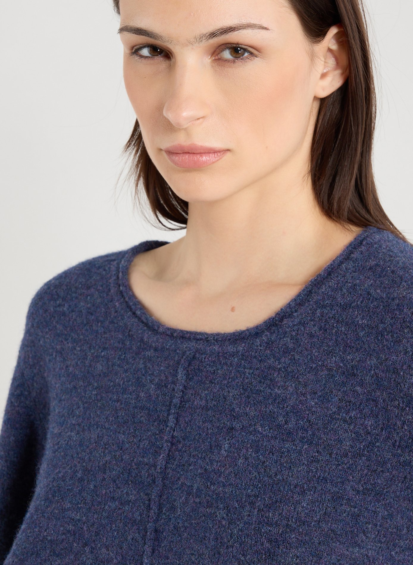 Oversized knit top in mottled fabric TRIUMPH Blue