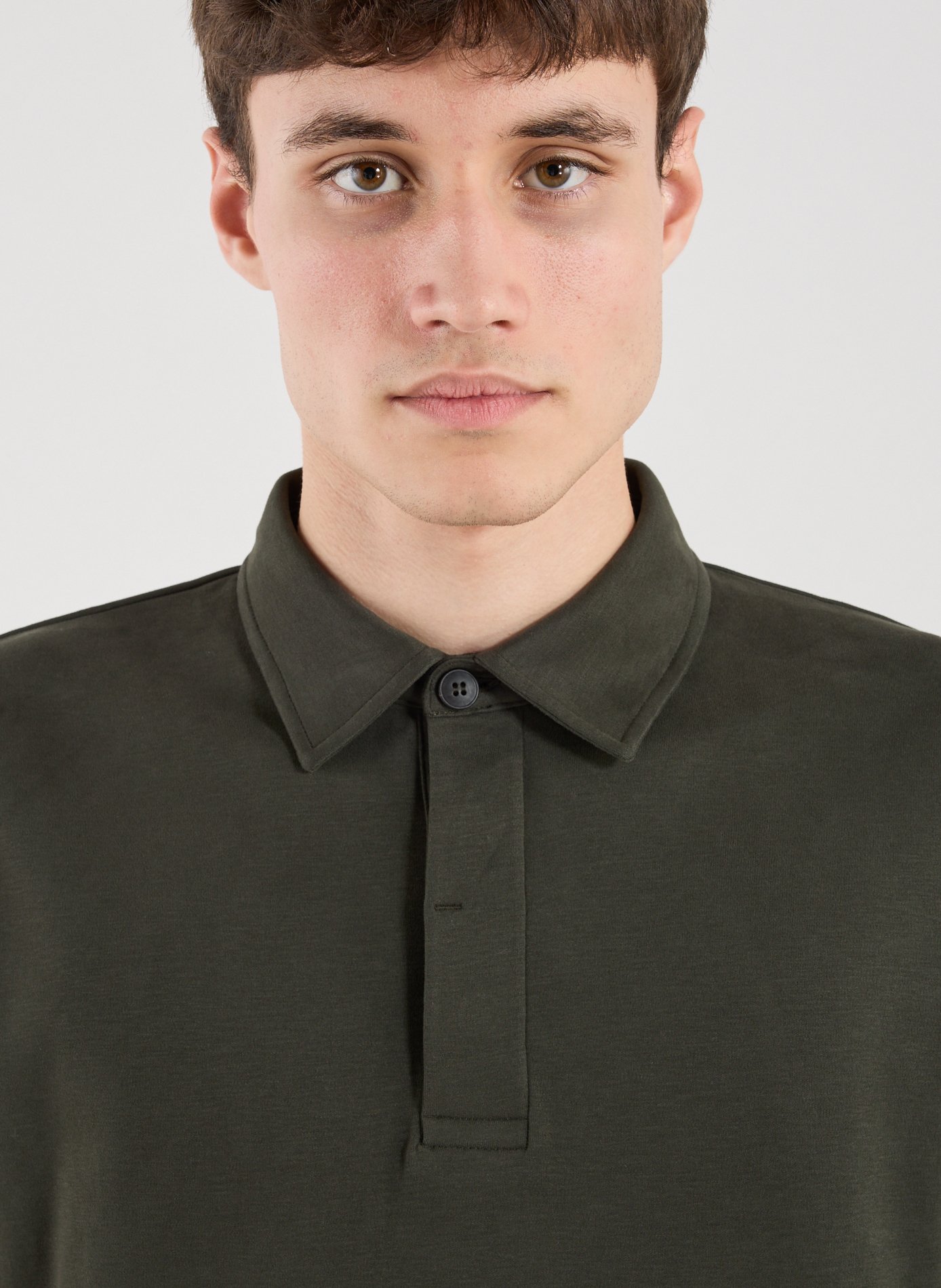 Long-sleeved cotton polo shirt SUNSPEL Black