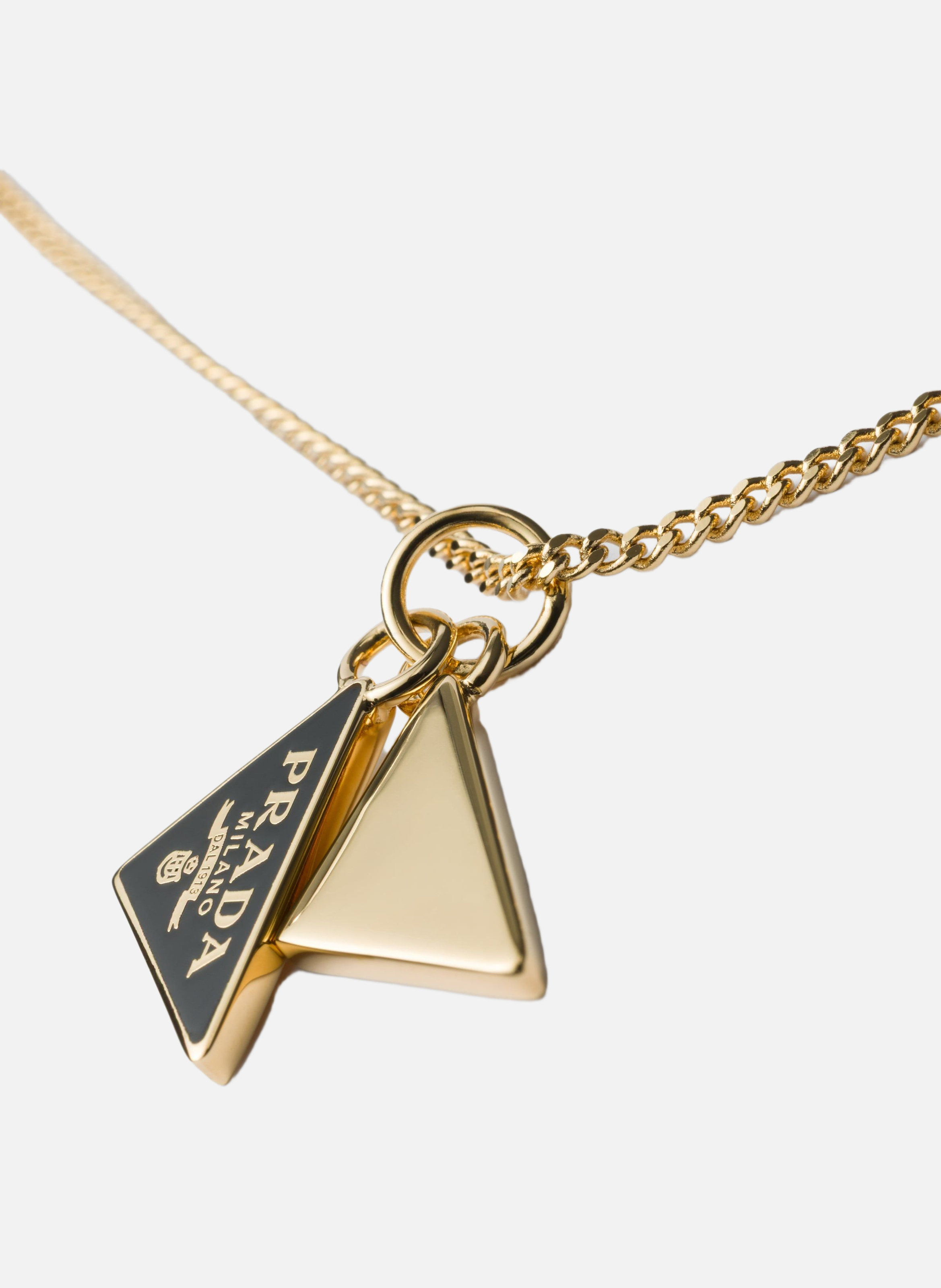 Collier en métal émaillé PRADA Argent