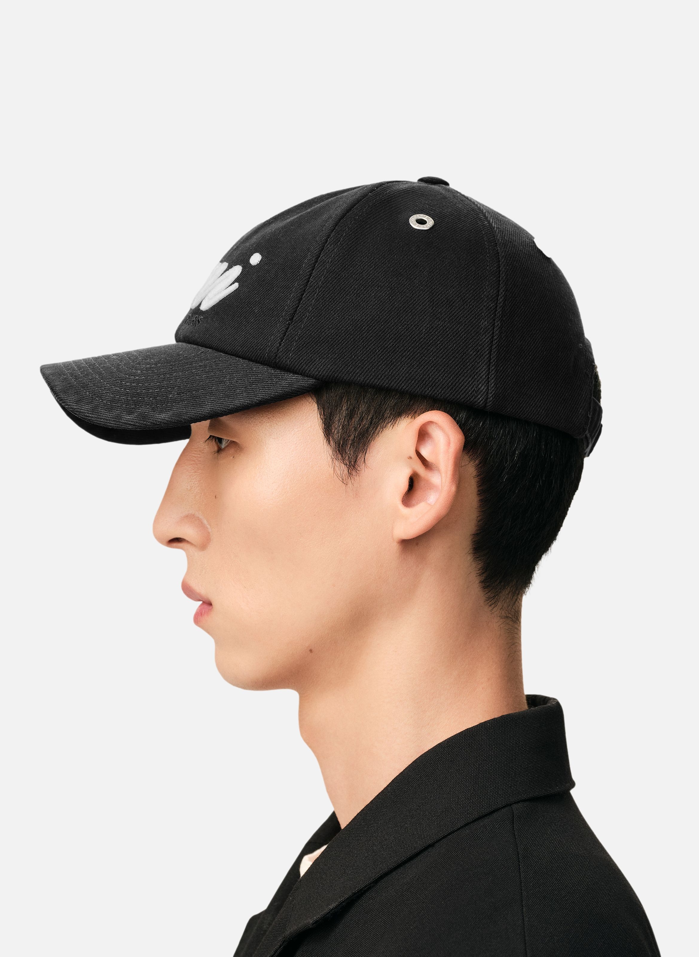 Casquette empiècement feutré ami unisexe en coton AMI PARIS Noir