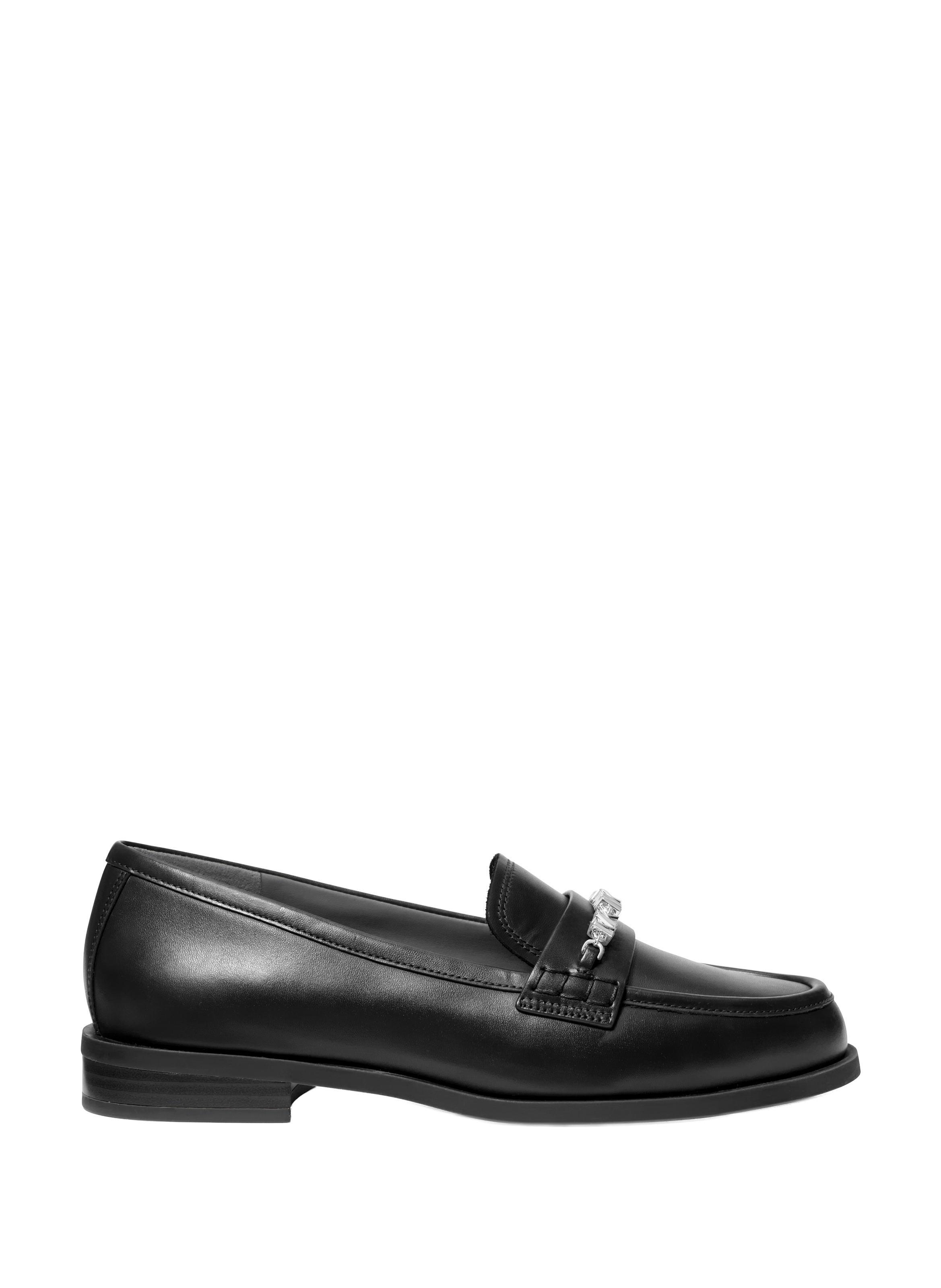 Mocassins à mors logoté en cuir de vache MICHAEL KORS Noir