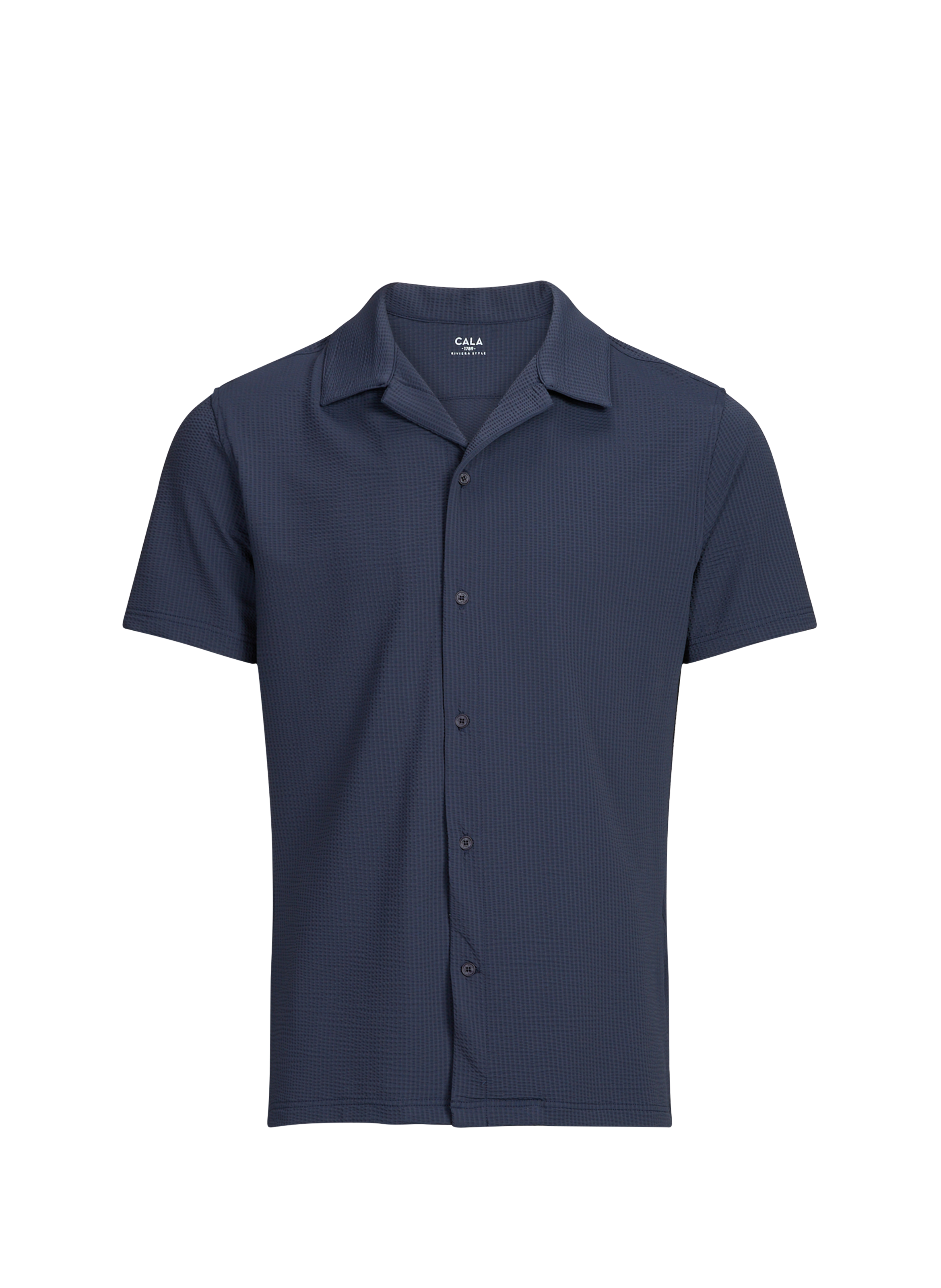 Shirt with tailored collar and short sleeves 1789 CALA Blue