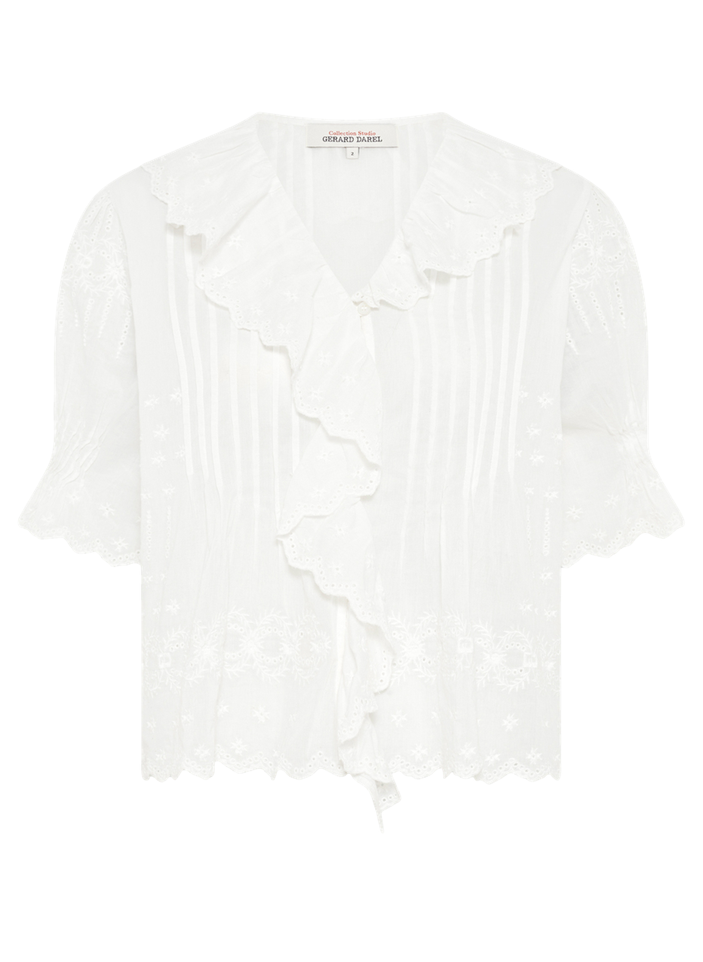 Chemise brodée en voile de coton - ceylia GERARD DAREL Blanc
