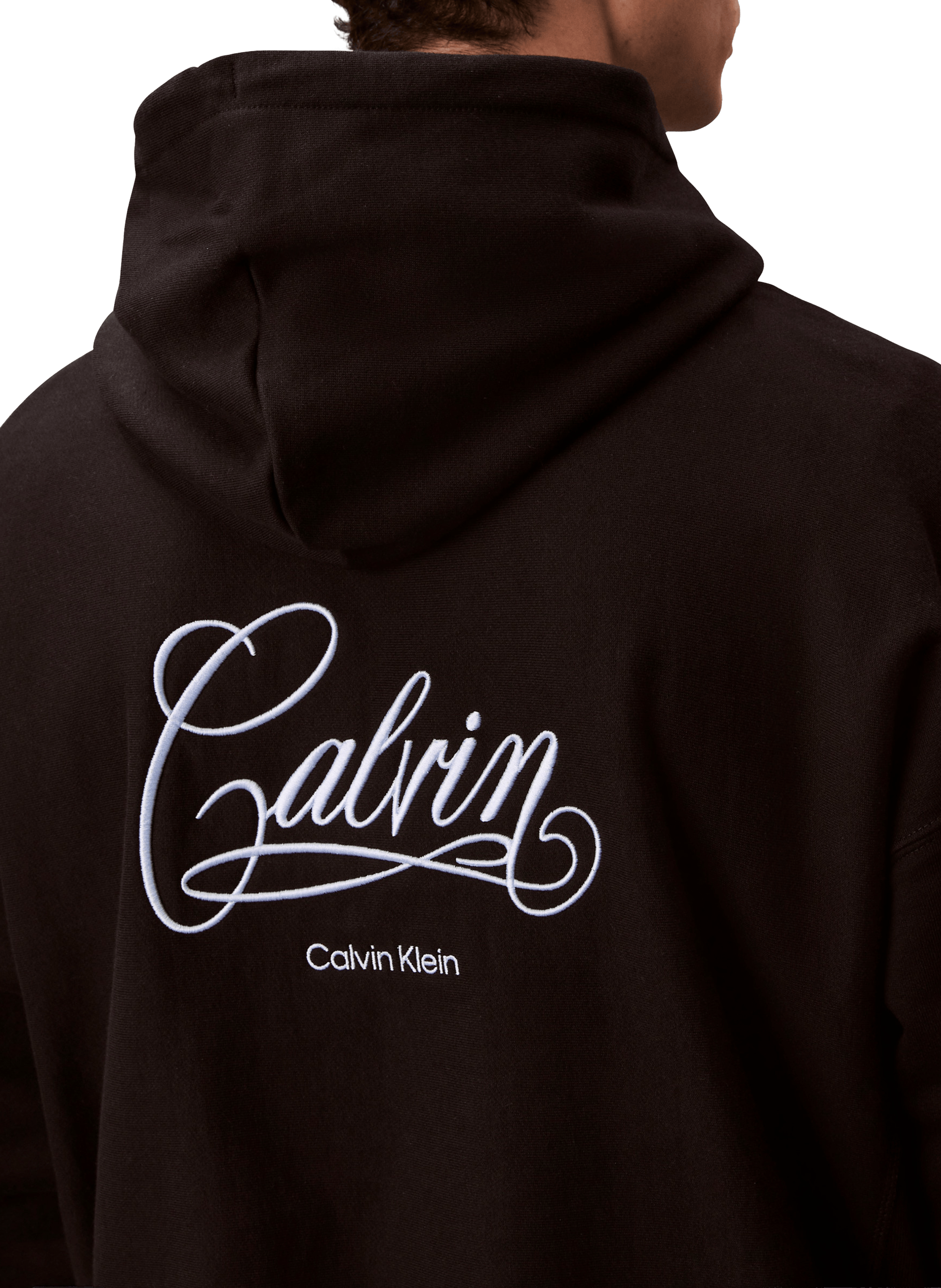 Sweatshirt à capuche en coton mélangé CALVIN KLEIN Noir