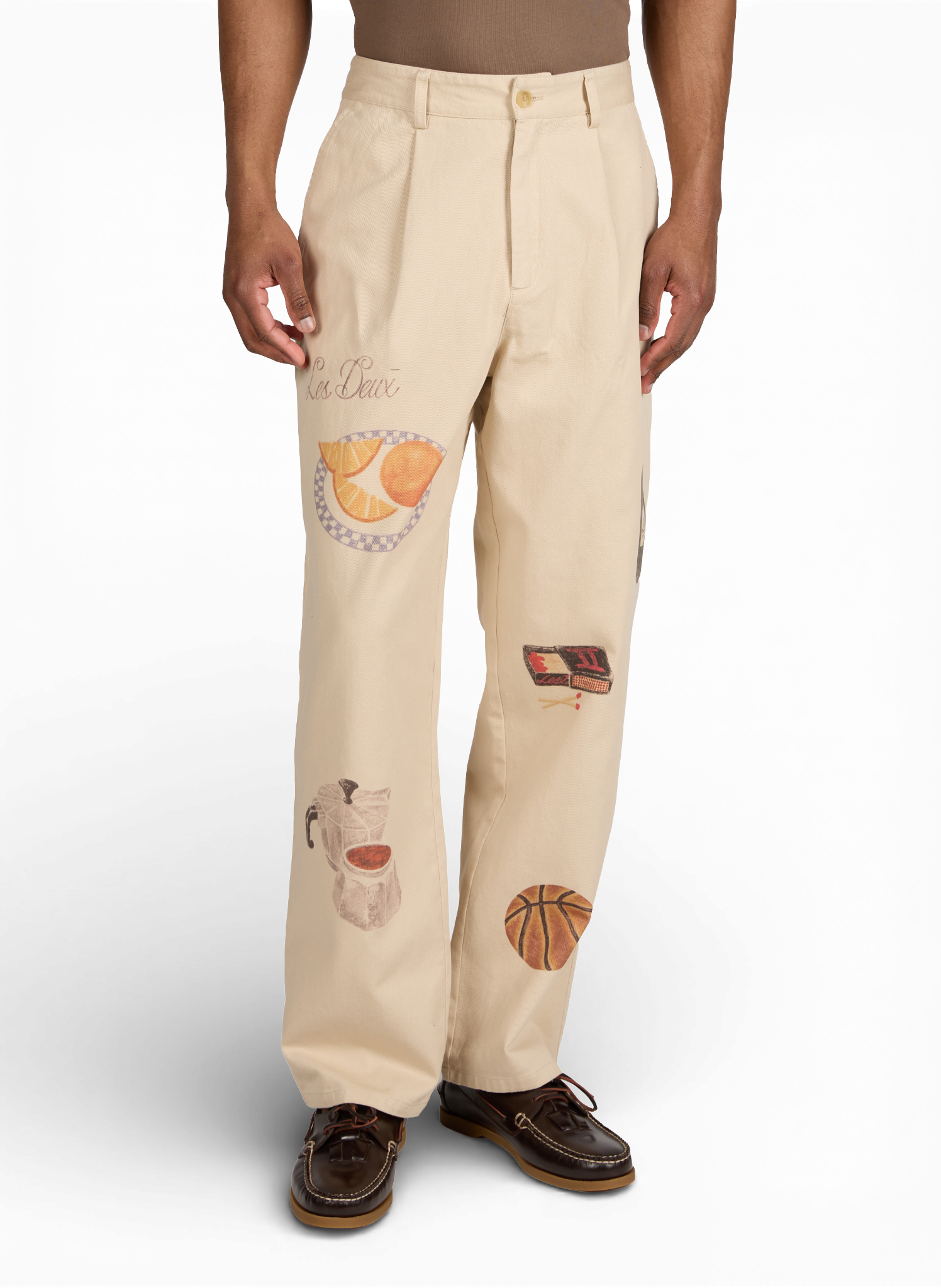 Wide leg Romeo jeans with pattern in cotton LES DEUX