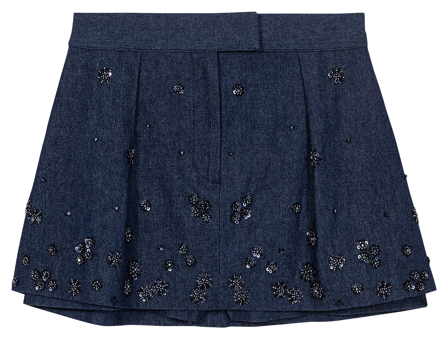 Jupe courte en coton MAJE Bleu