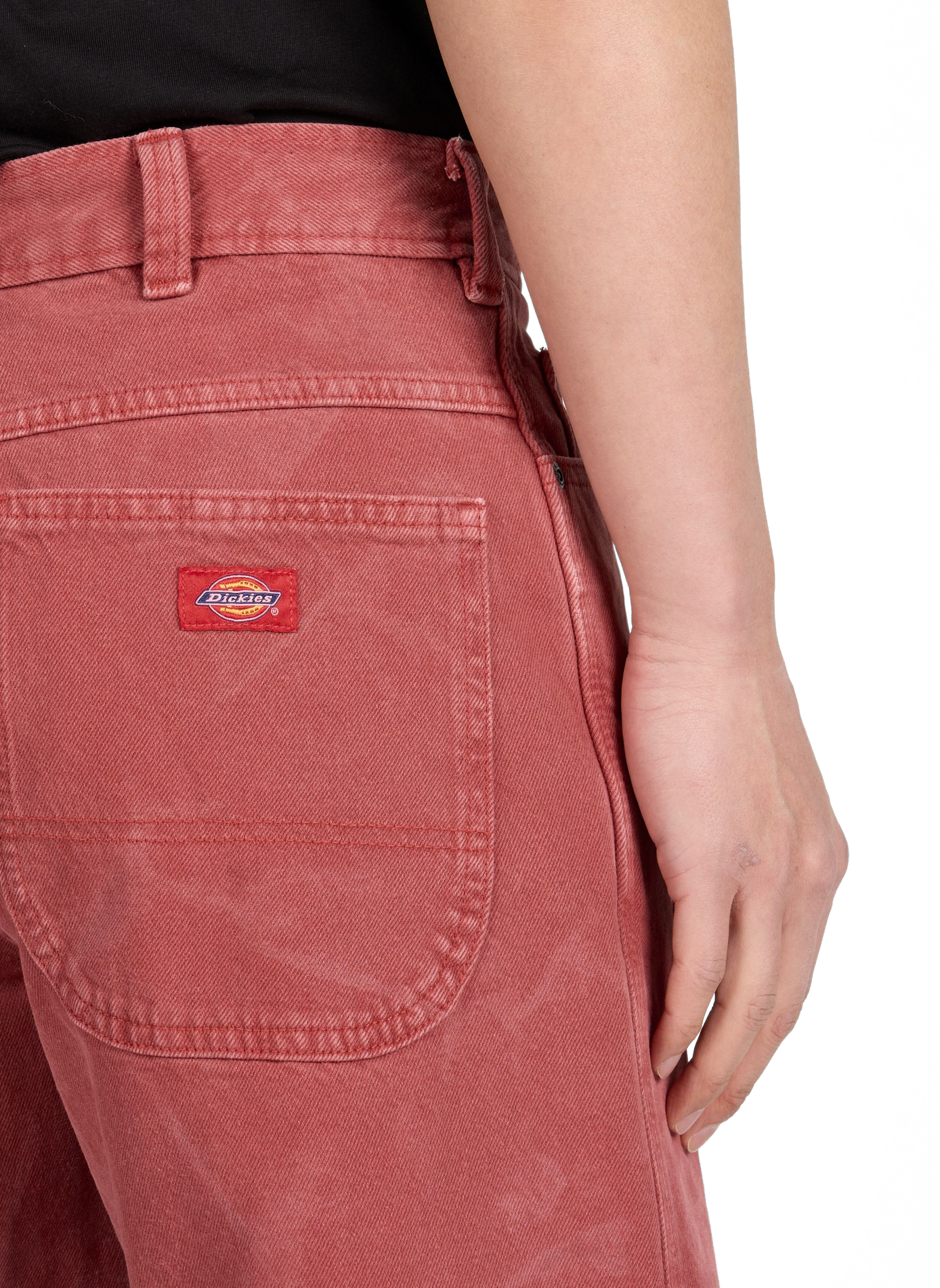 Straight leg jeans with subtle patterns in cotton. DICKIES Red
