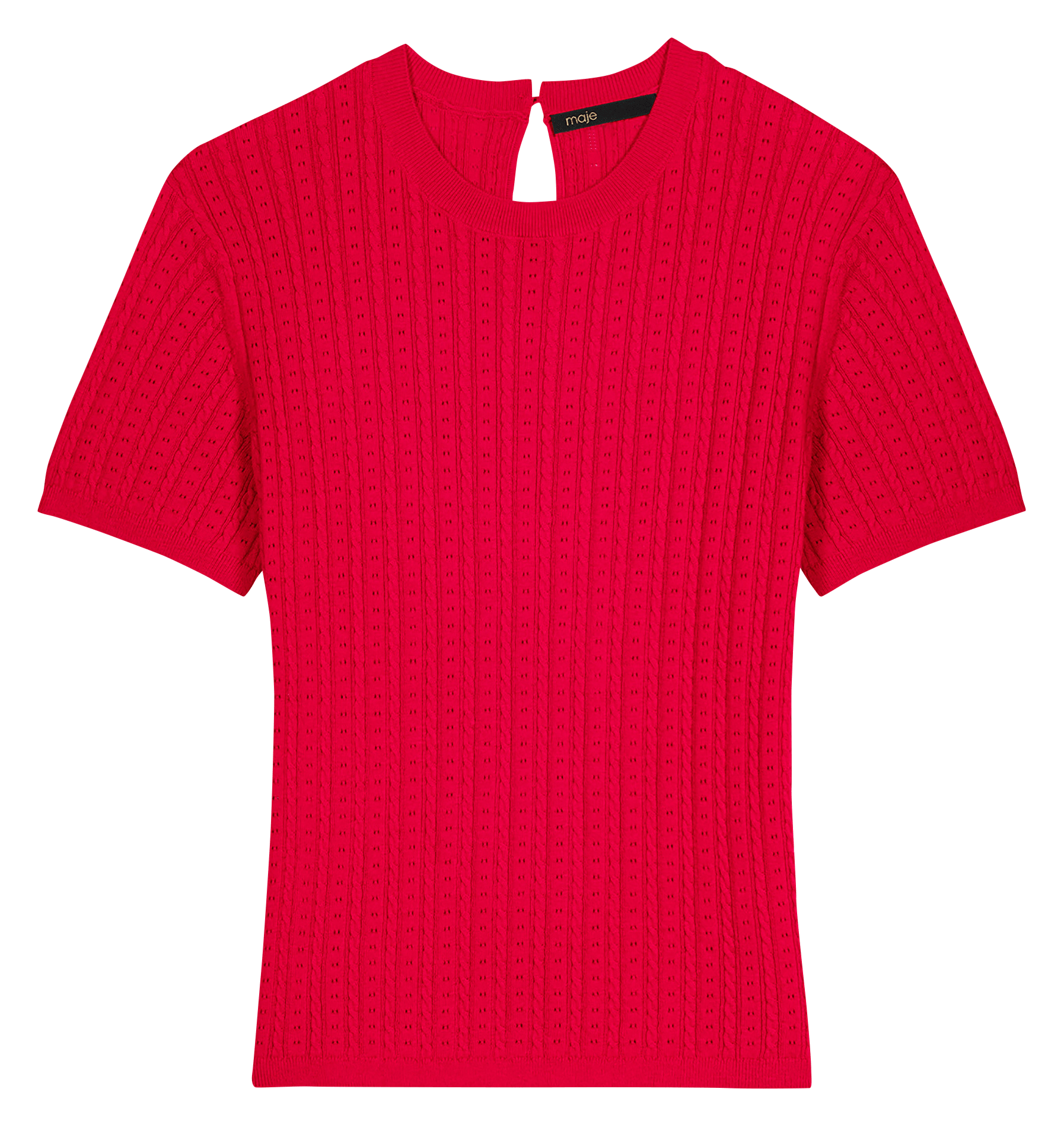 Pull moulant col rond en coton mélangé MAJE Rouge