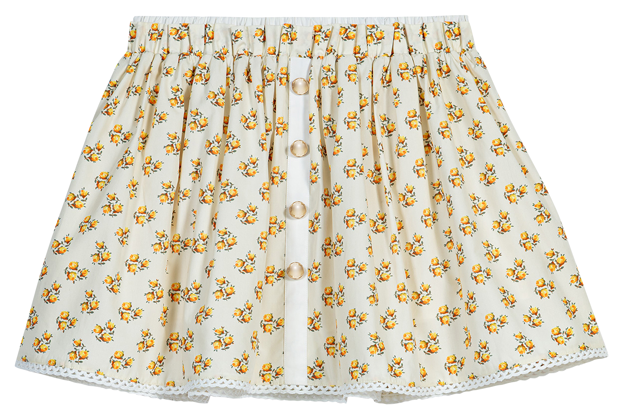 Jupe courte évasée imprimée MAJE Jaune