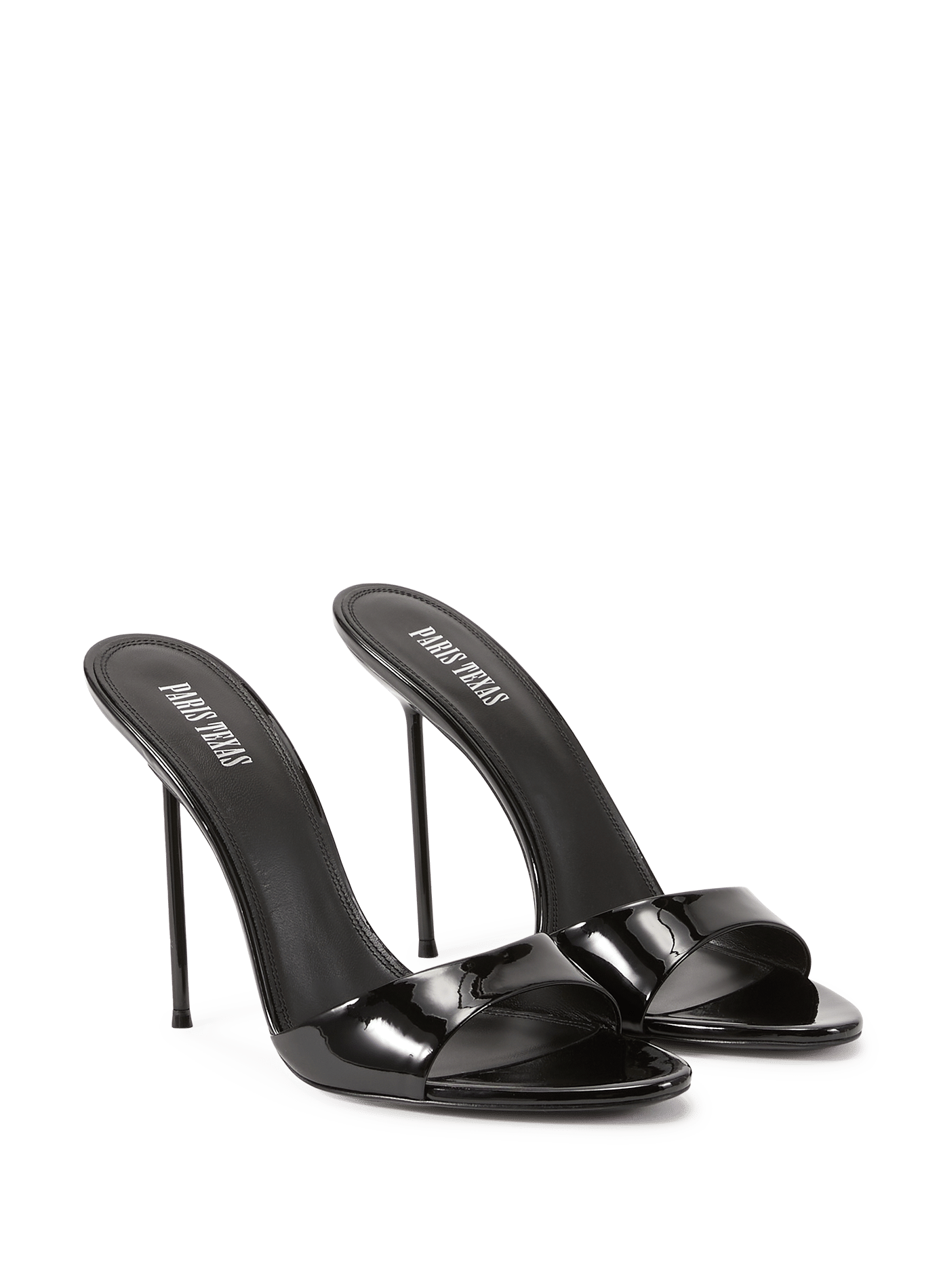 Mules en cuir de veau verni PARIS TEXAS Black