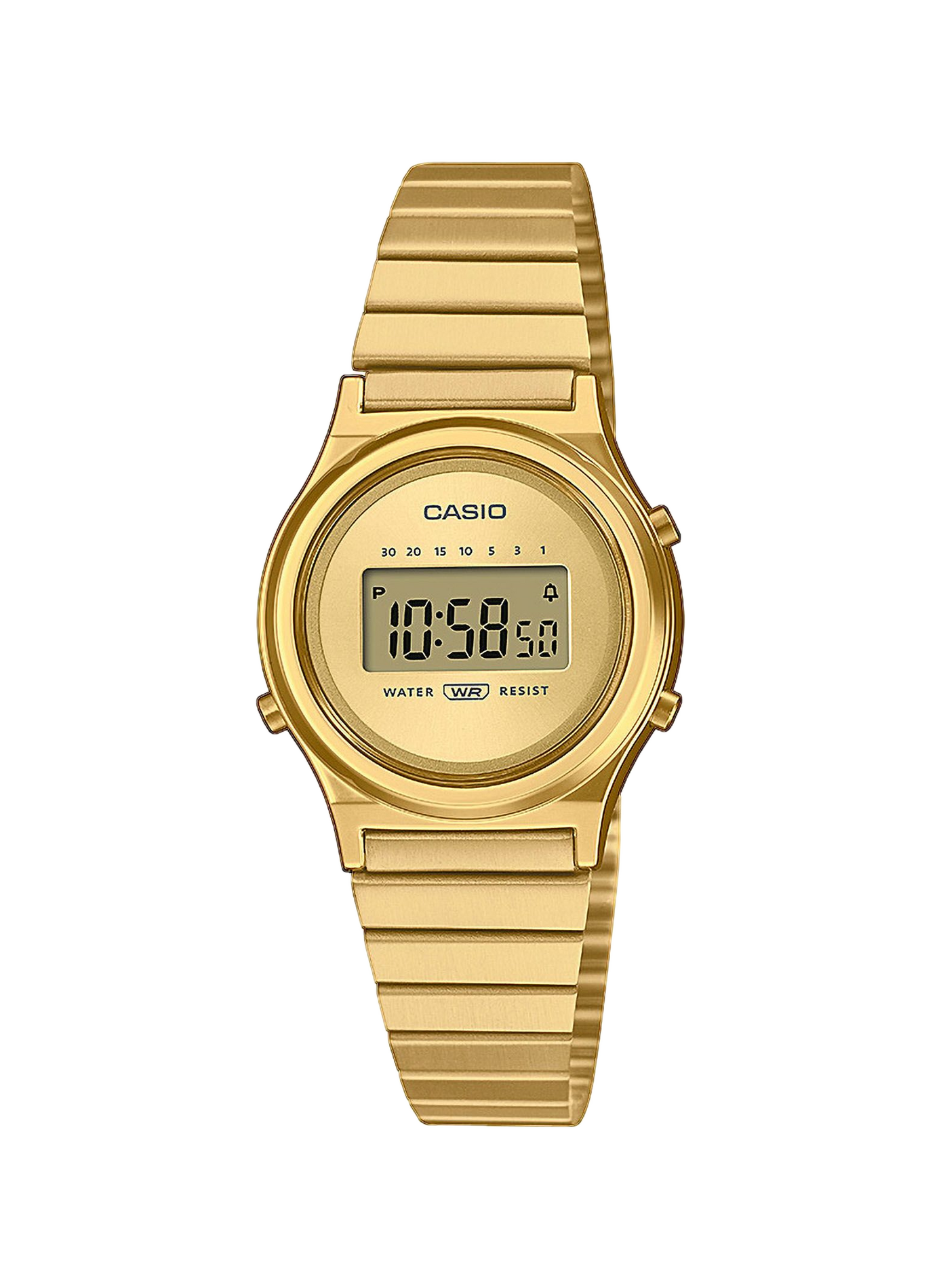 Montre digitale Mini en acier inoxydable et résine CASIO Doré