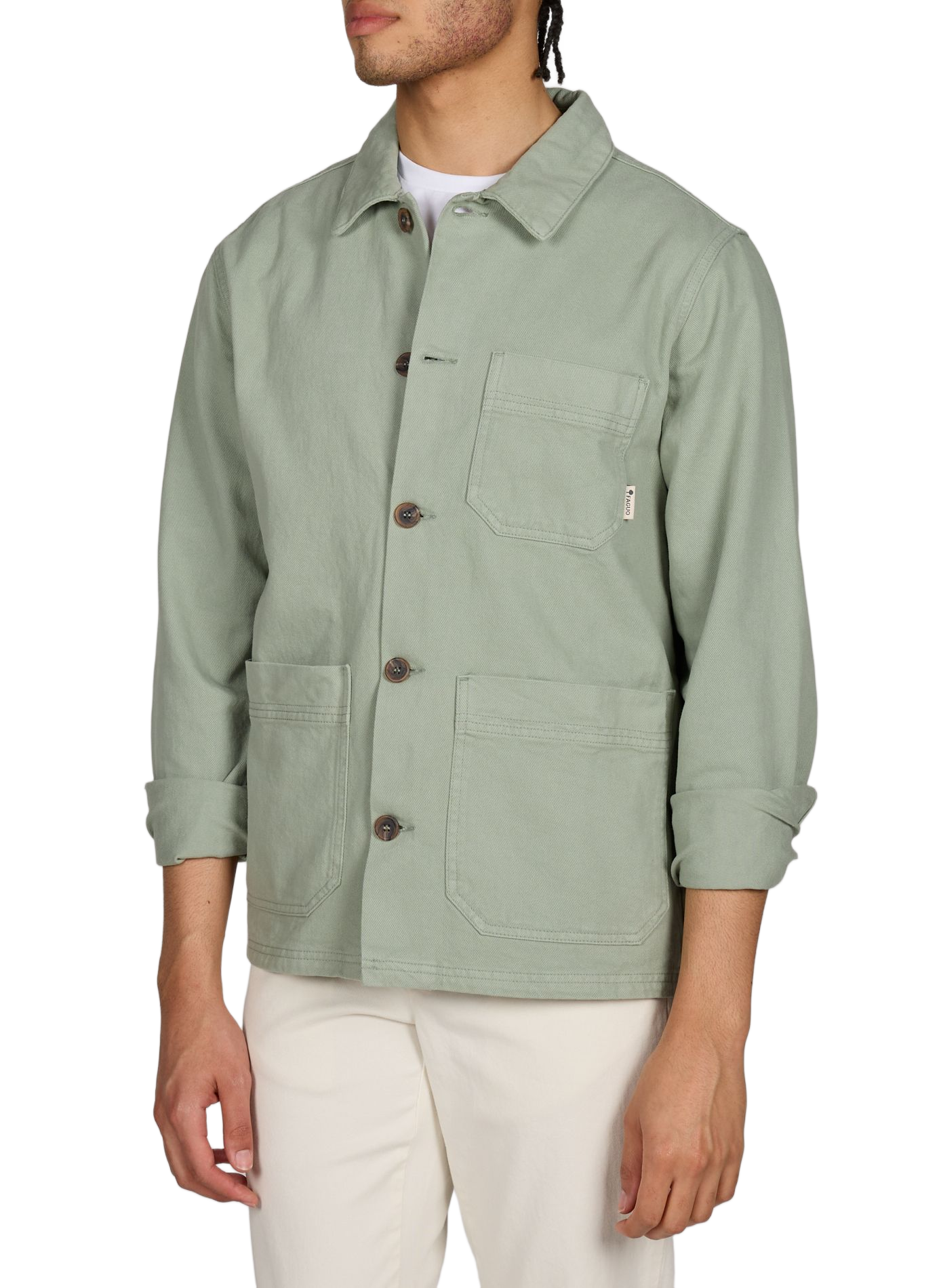 Giacca dritta con bottoni uniti FAGUO Verde