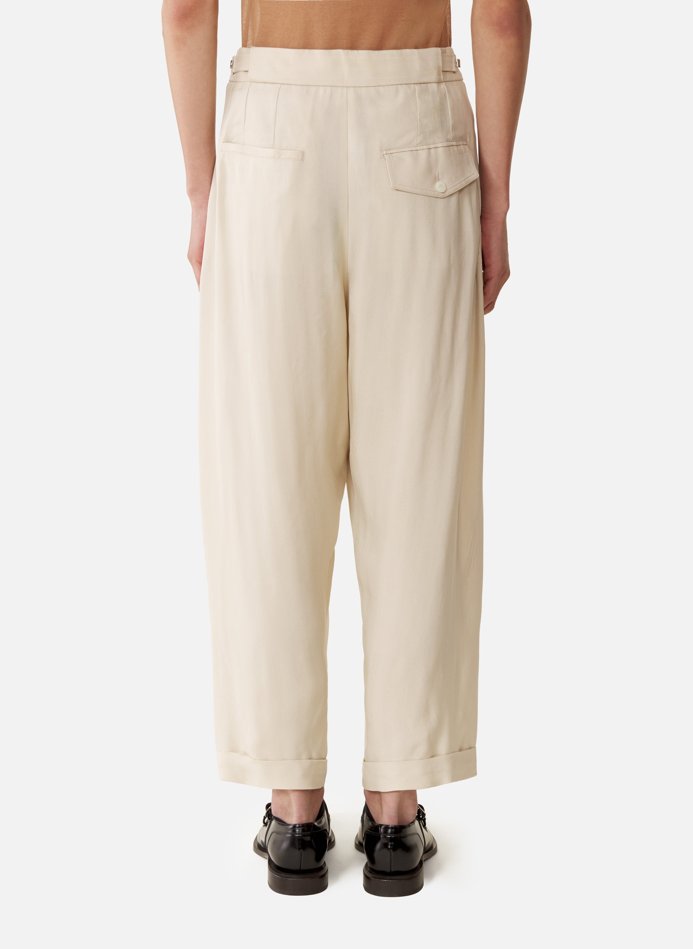 Pantalon ample en viscose Blanc