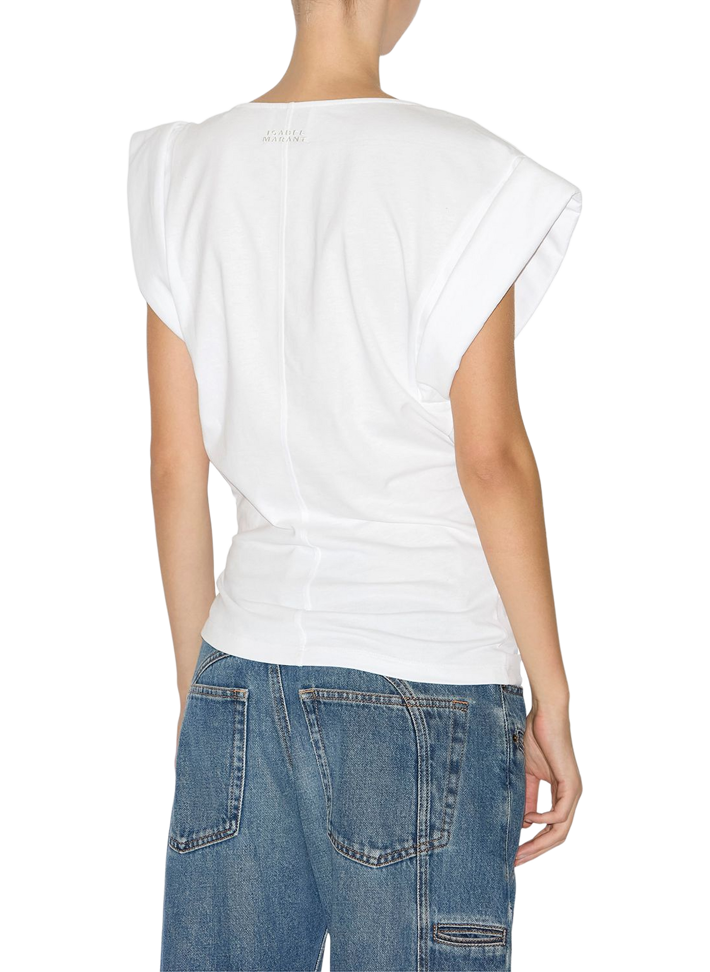 Draped cotton T-shirt by Maison ISABEL MARANT White