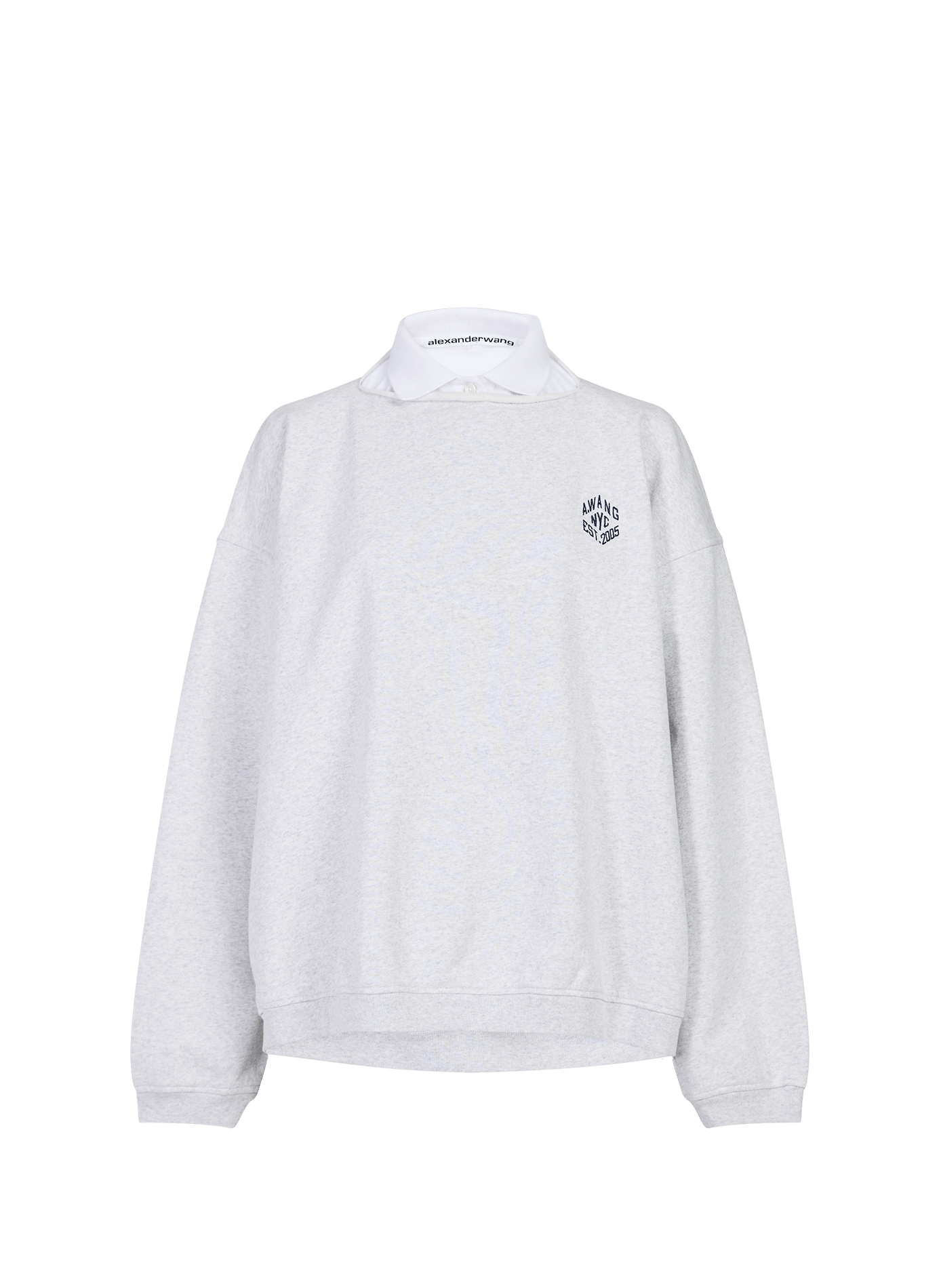 Polo with layered cotton sweater ALEXANDER WANG Multicolour