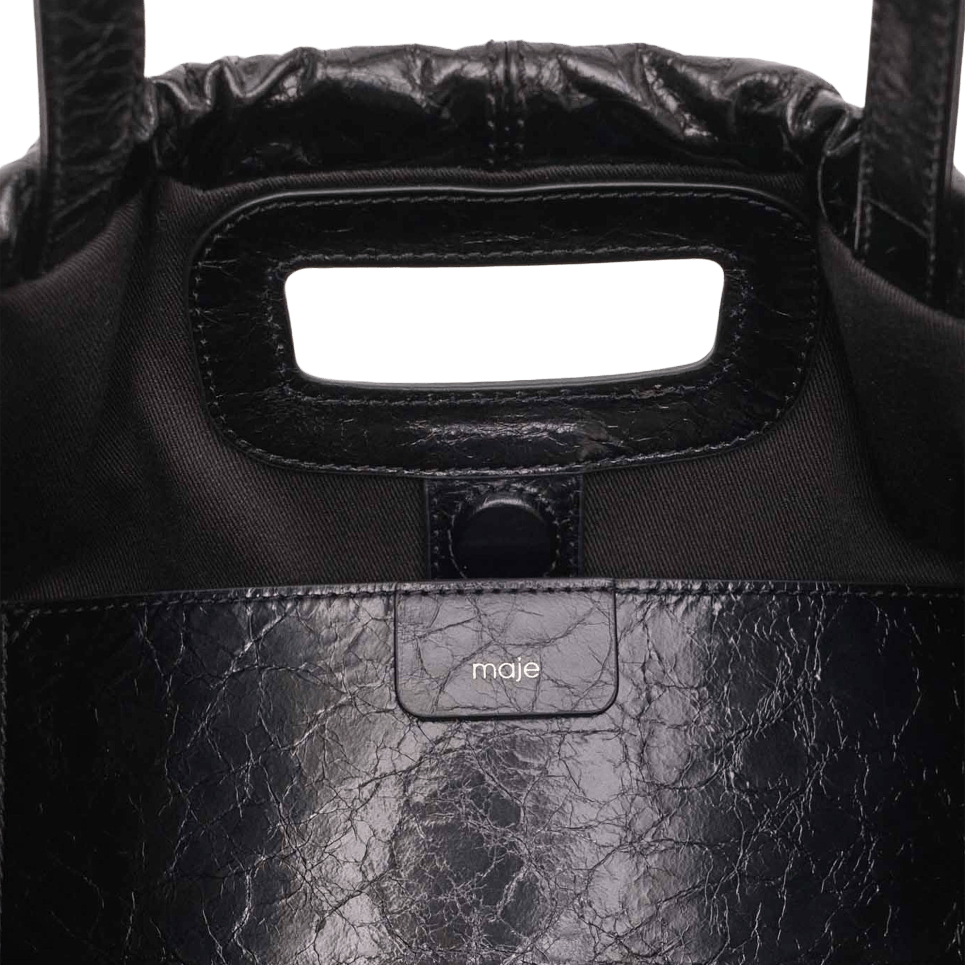 Sac porté épaule en cuir miss m cabas MAJE Noir