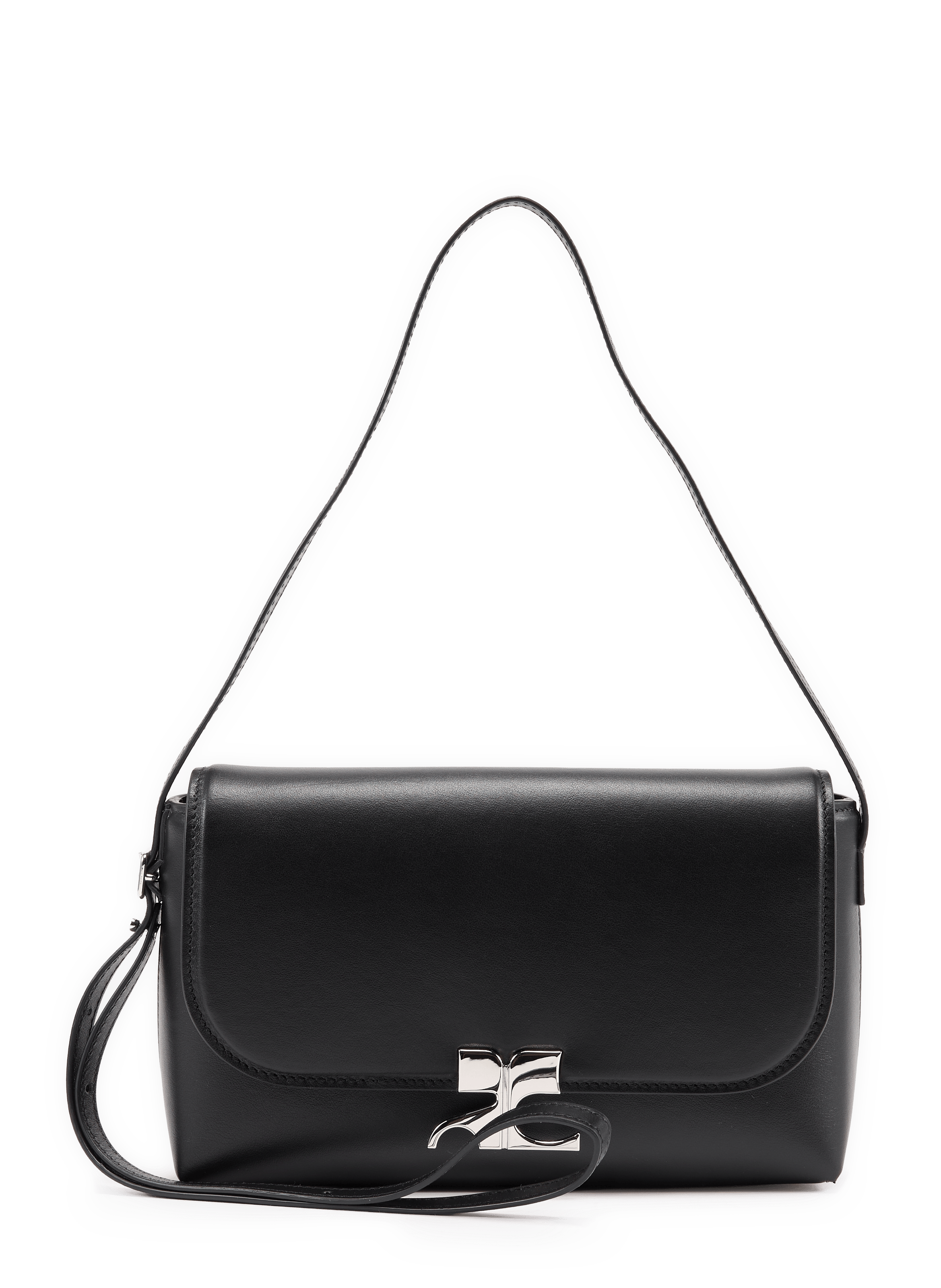 Sac porté épaule Icotype en cuir COURRÈGES Noir