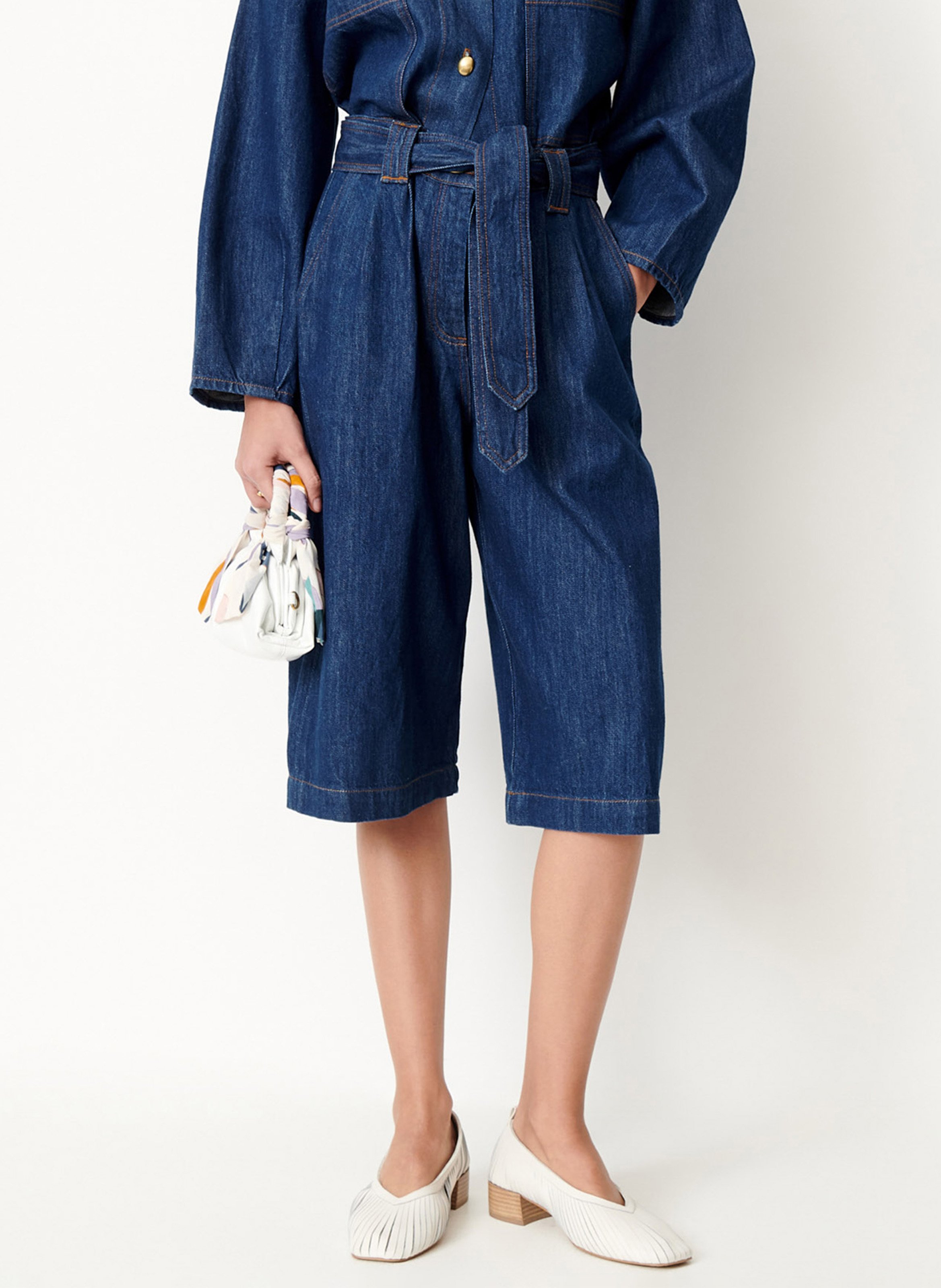Bermuda oversize taille haute en coton marcoblue SESSUN Bleu