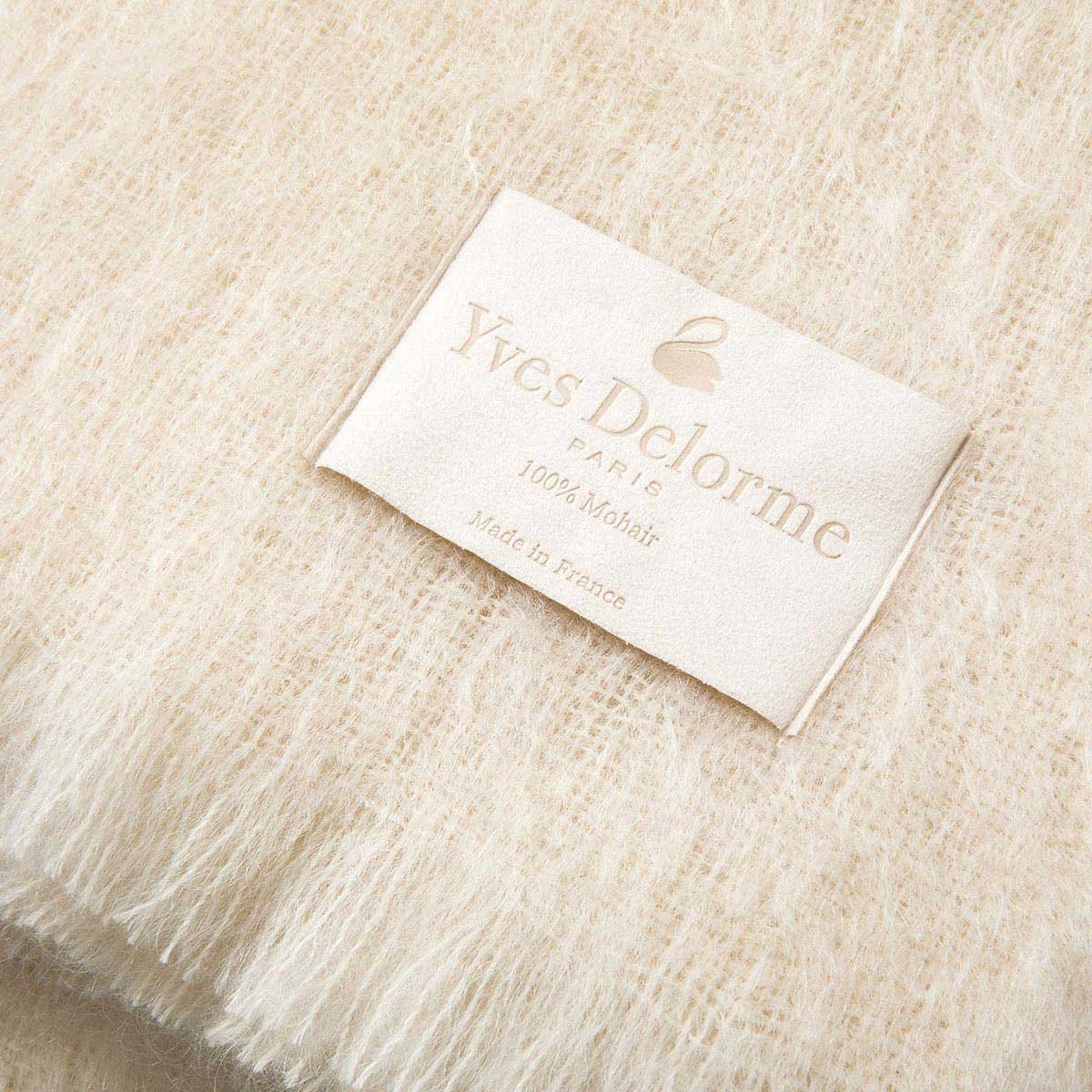 Plaid en mohair, mohair | Beige YVES DELORME Maison