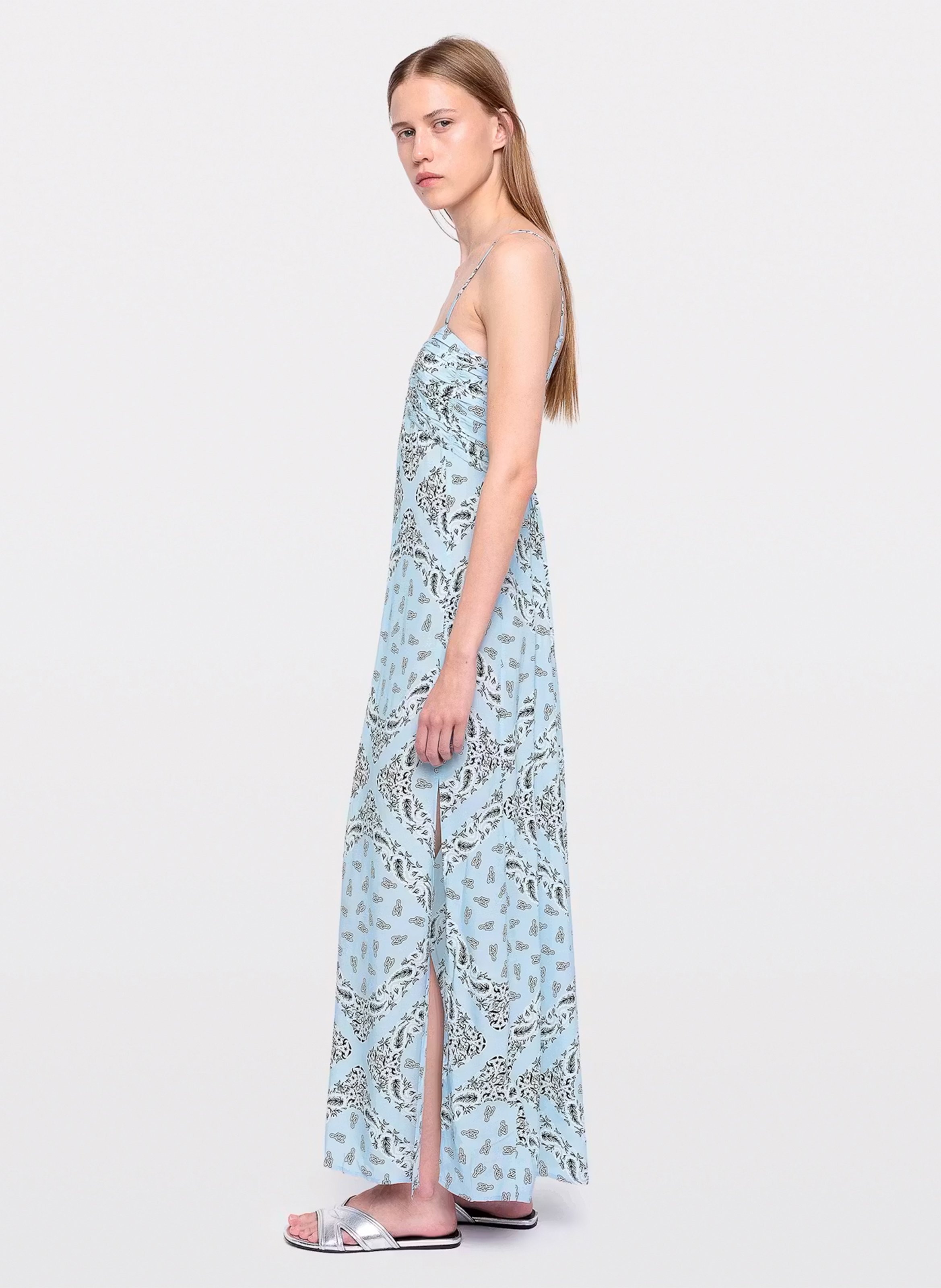 Robe longue col v imprimée rippie ZADIG&VOLTAIRE Bleu