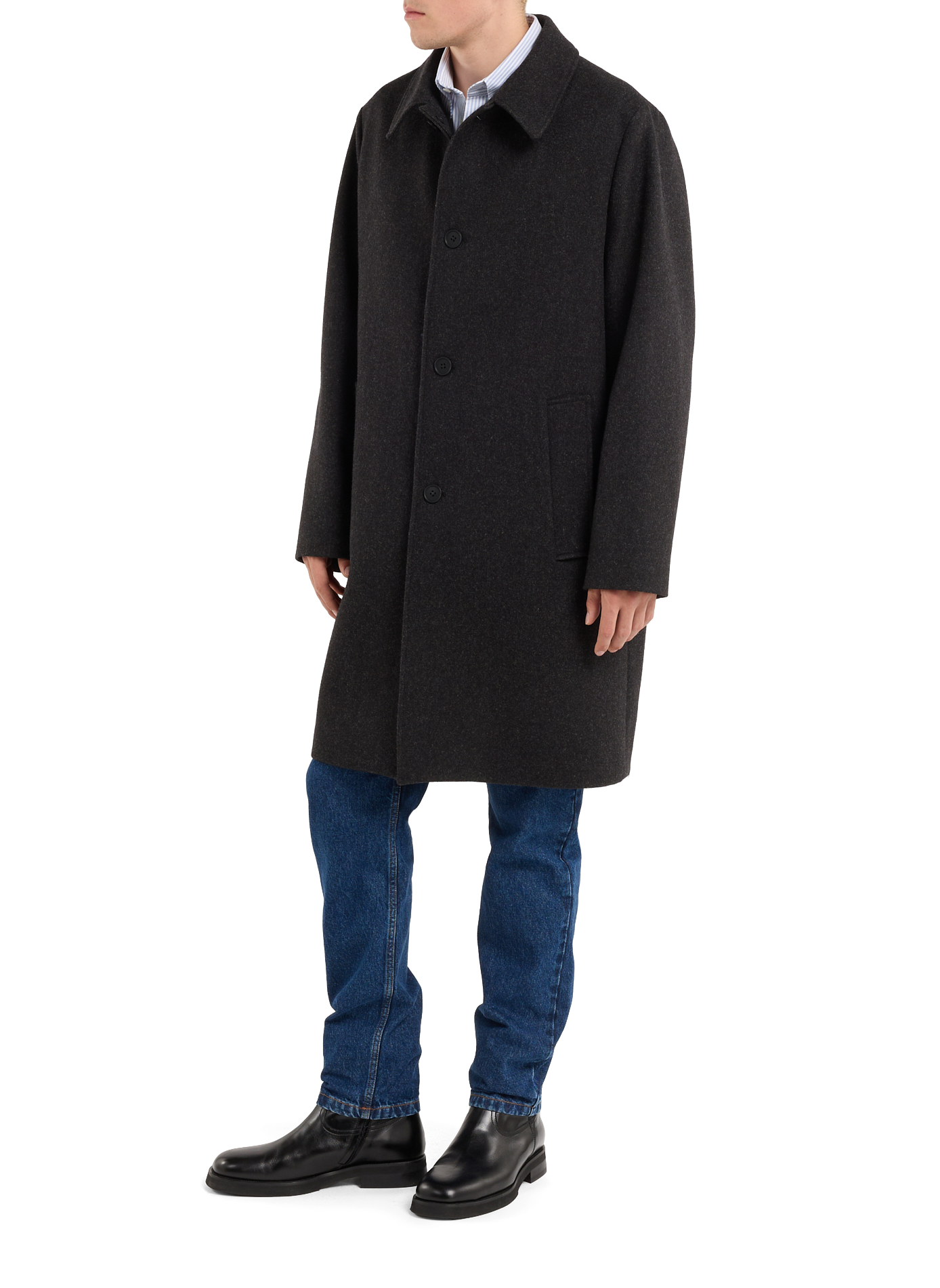 Long woolen buttoned coat SAISON 1865 Grey