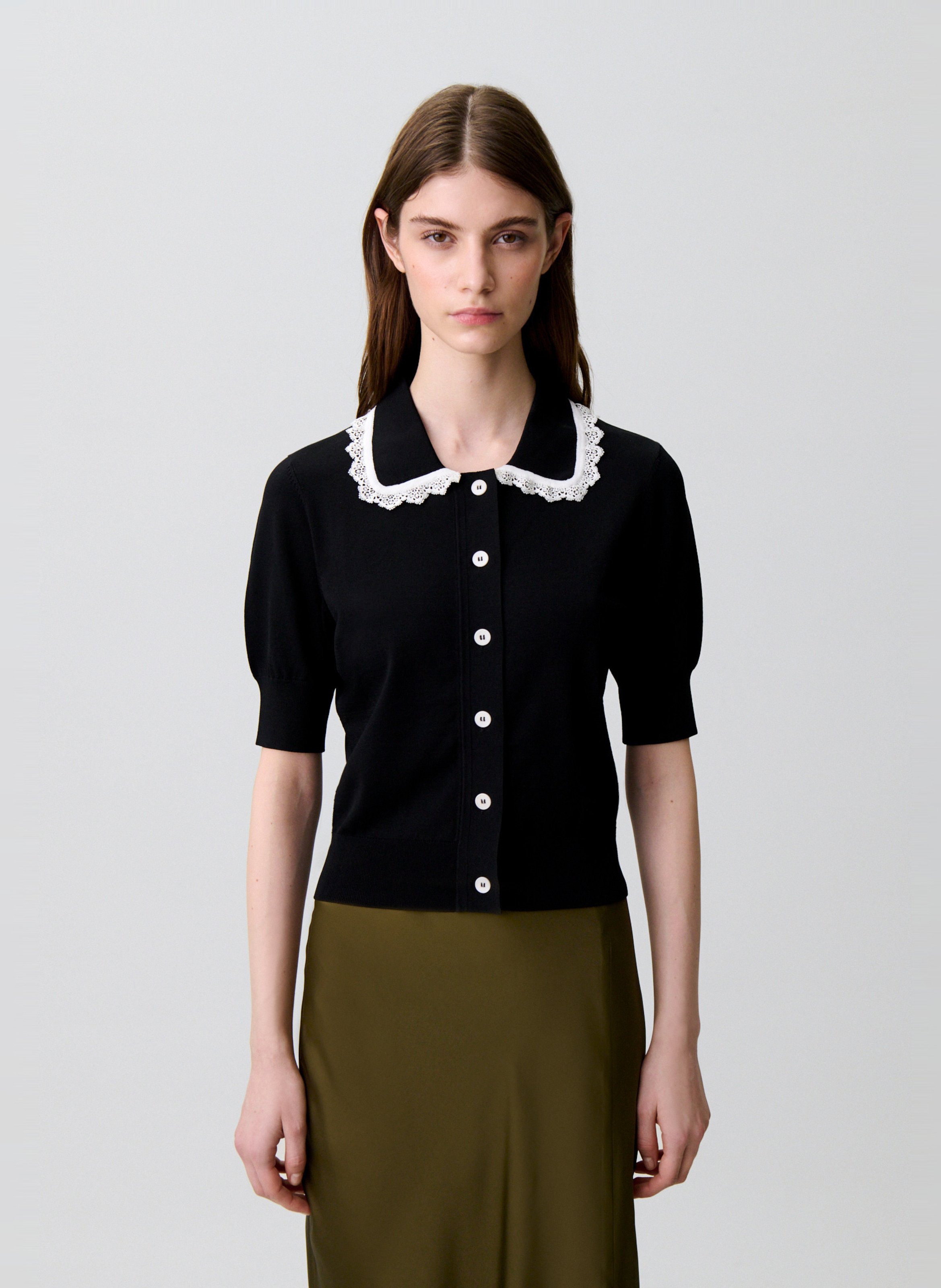 Cardigan ajusté col claudine CLAUDIE PIERLOT Multicolore