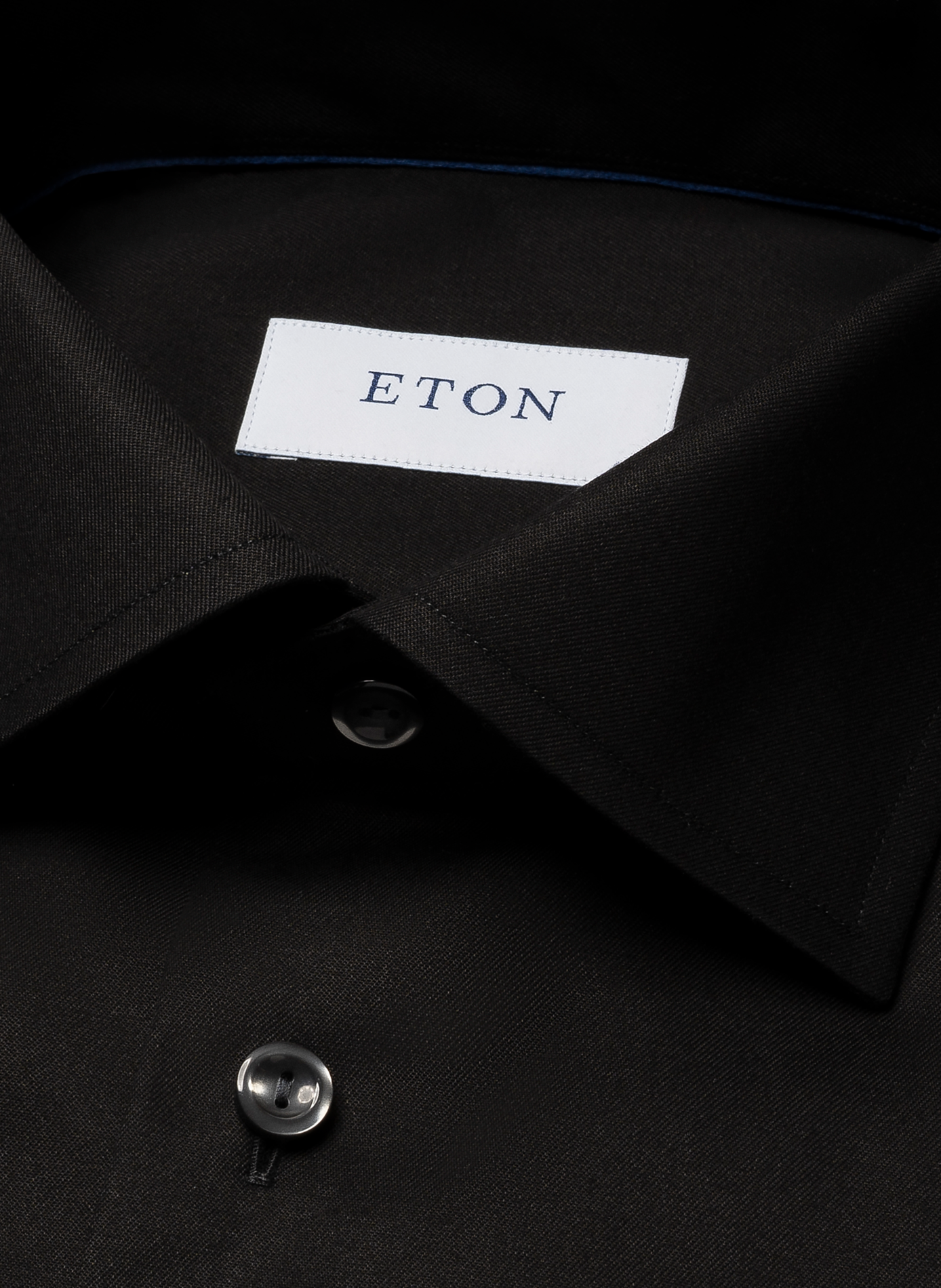 Chemise droite en coton ETON Noir