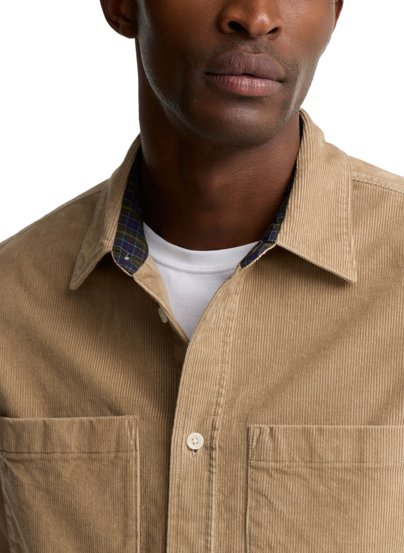Straight classic ribbed collar shirt in blended cotton BARBOUR Beige