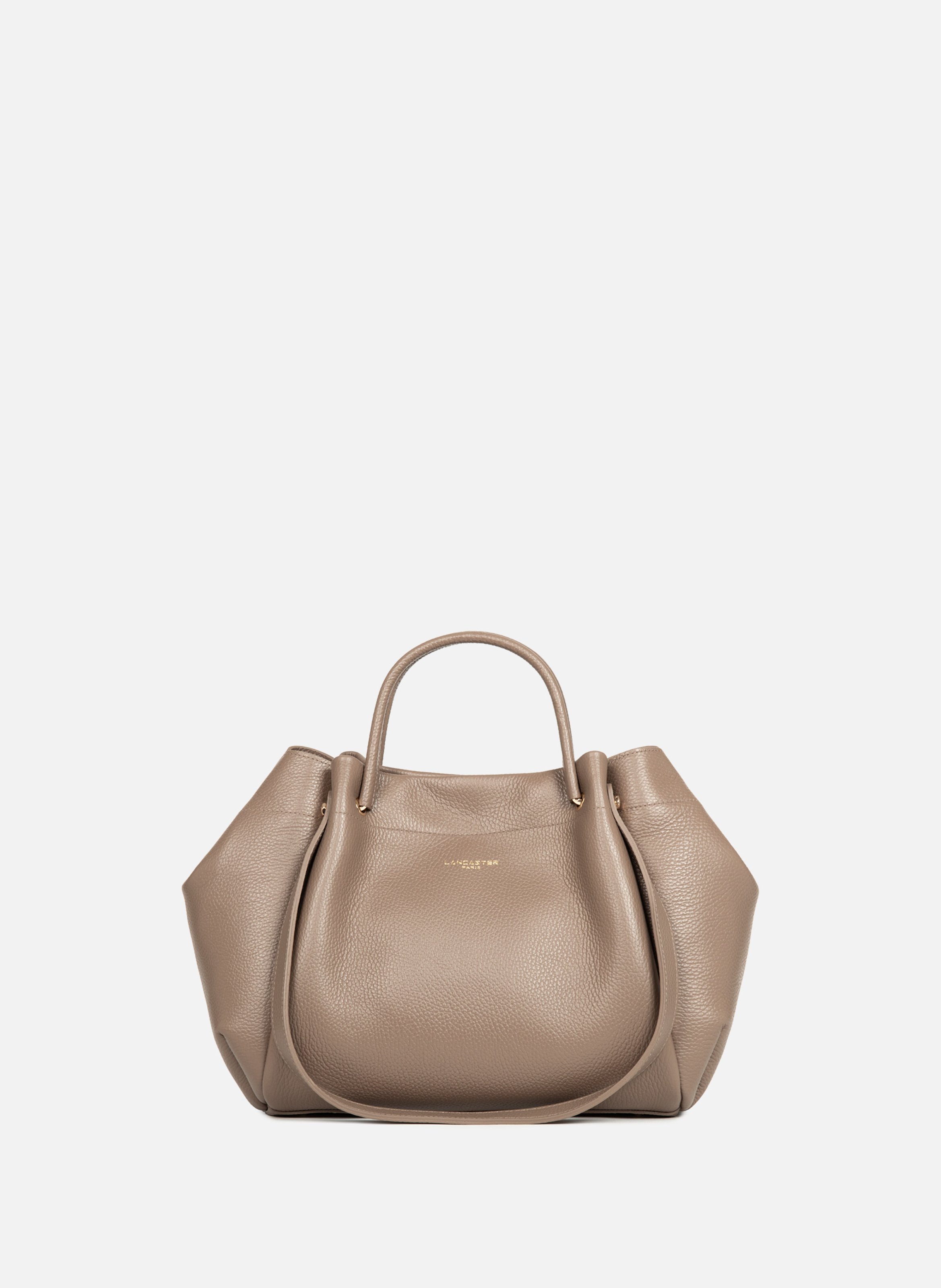 Très grand sac cabas épaule - foulonné double louisa LANCASTER Marron