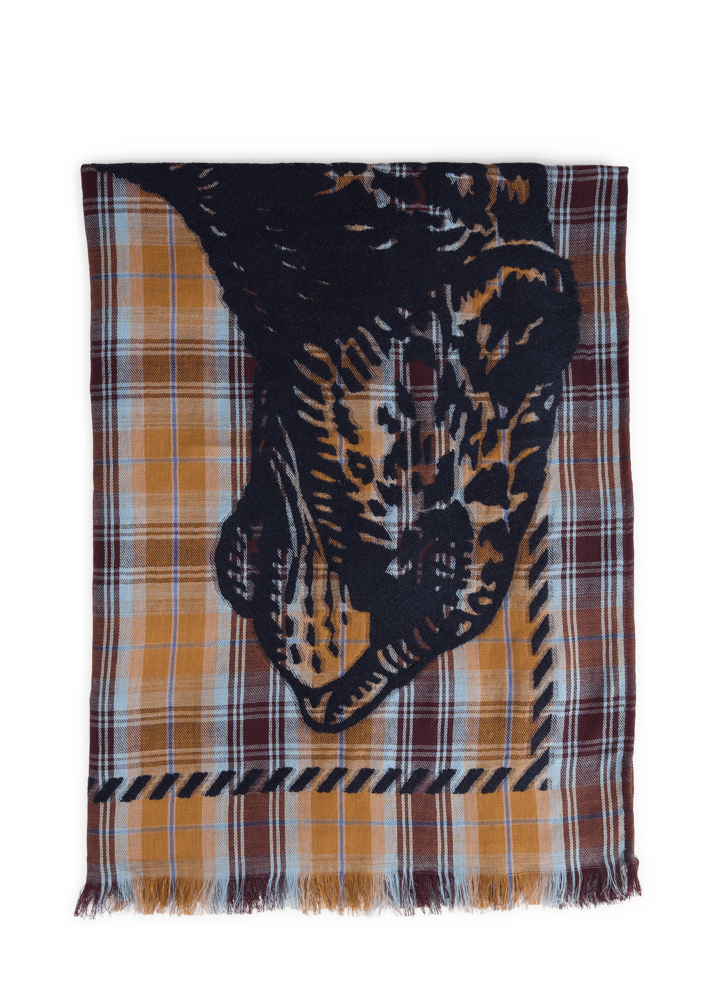 3D GOMMERY printed scarf in blended cotton INOUI EDITIONS Blue