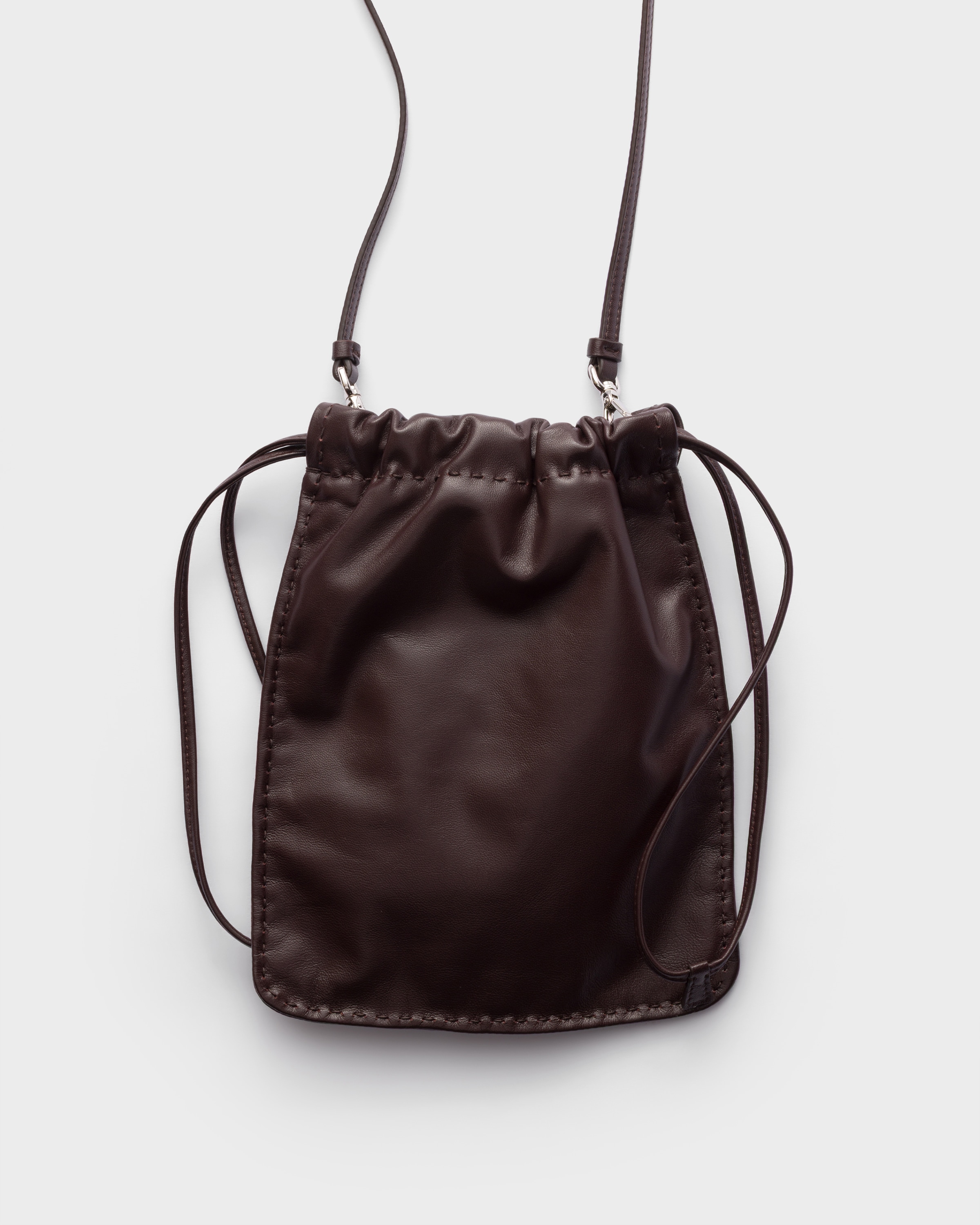 Pochette pour smartphone en cuir nappa PRADA Marron