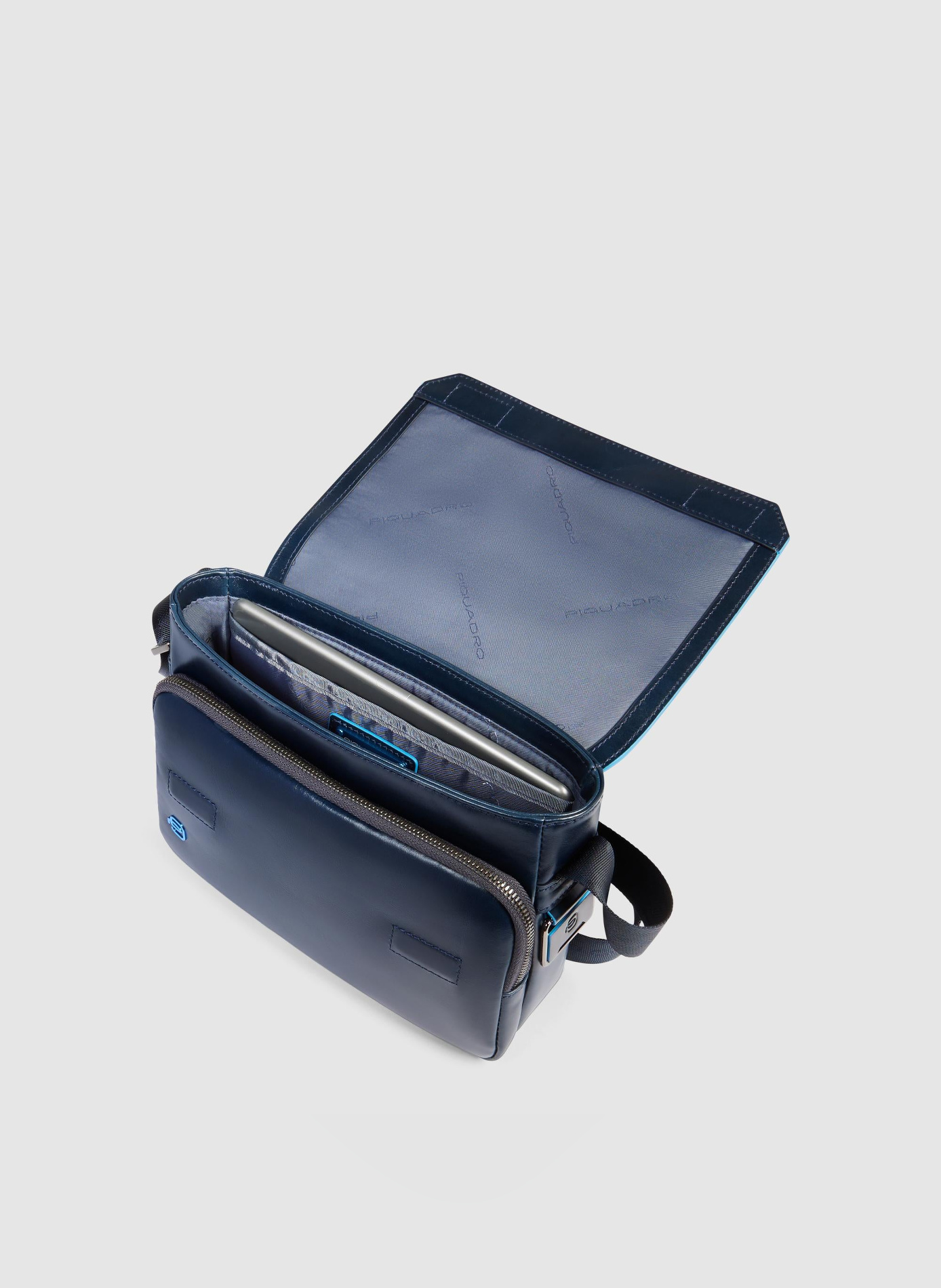 Sac bandoulière homme personnalisable PIQUADRO Bleu