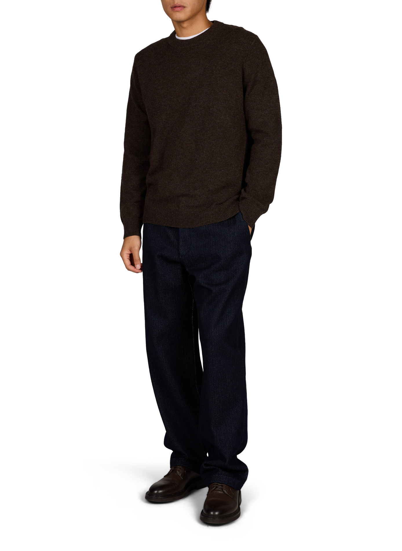 Gerader Merinowollpullover SAMSOE SAMSOE Braun