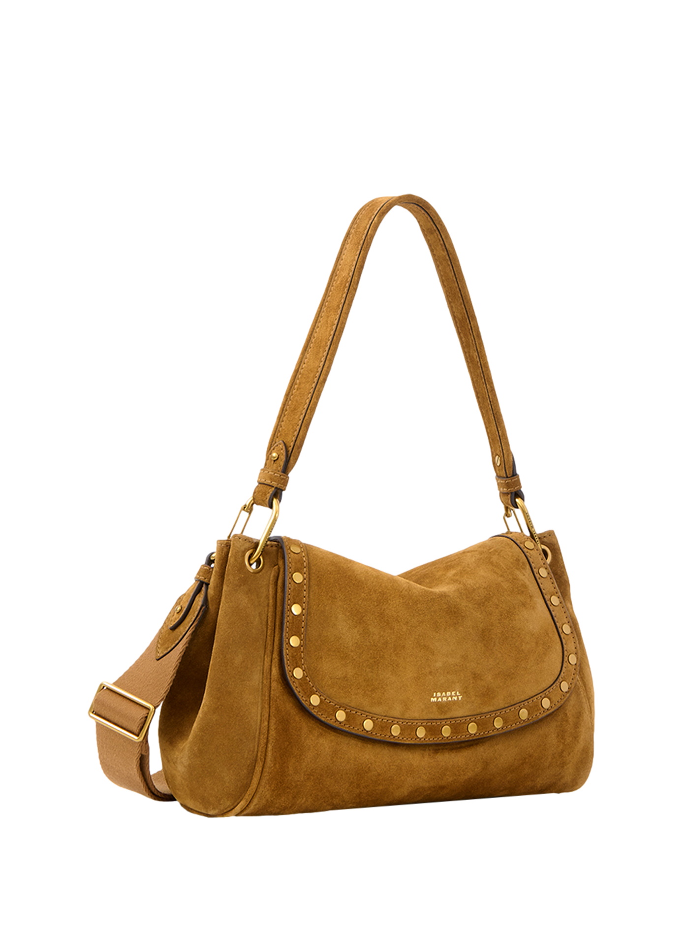 Schultertasche Chany M aus Veloursleder ISABEL MARANT Braun