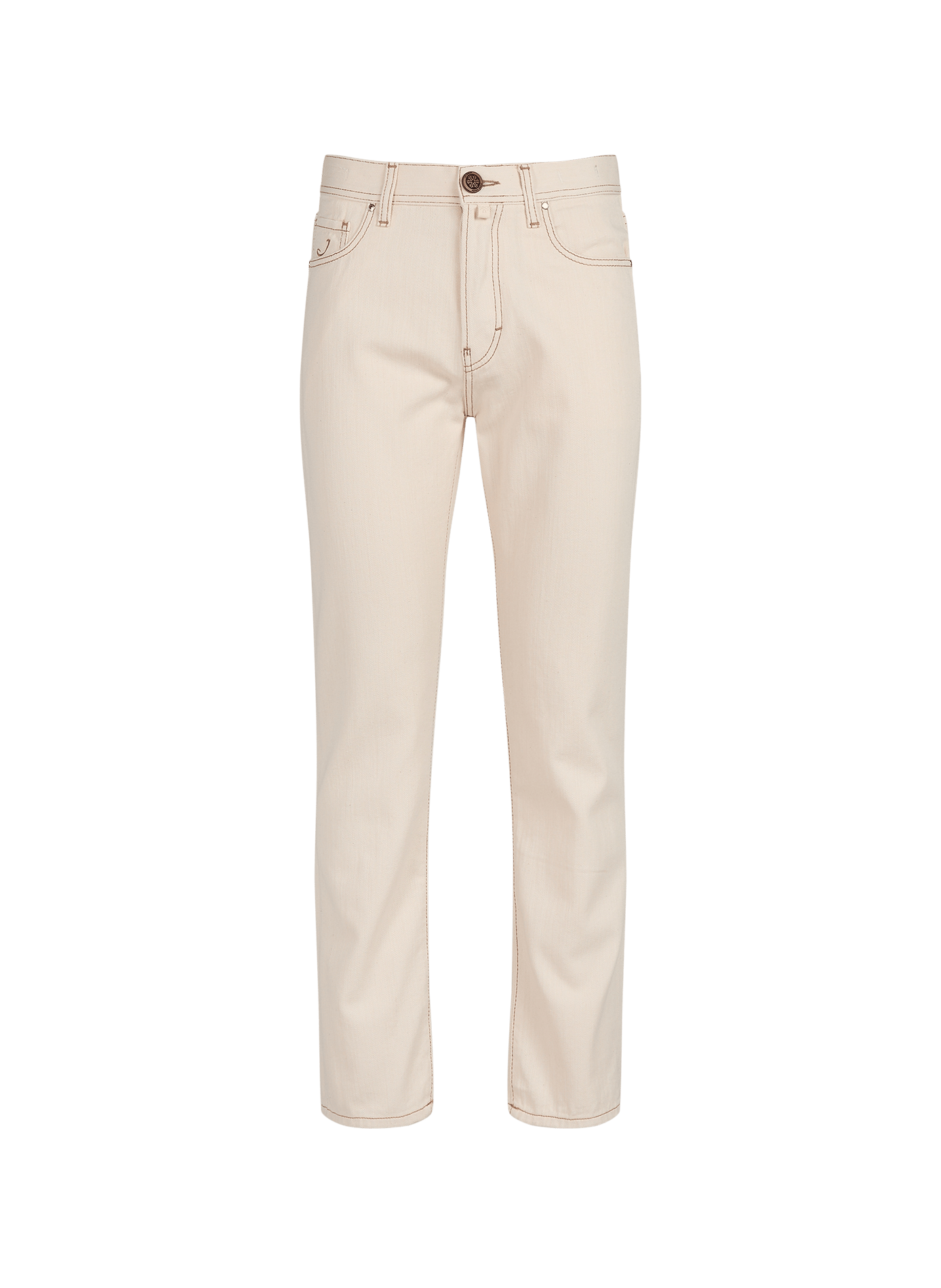 Jean Edo droit en coton et cachemire JACOB COHEN Beige