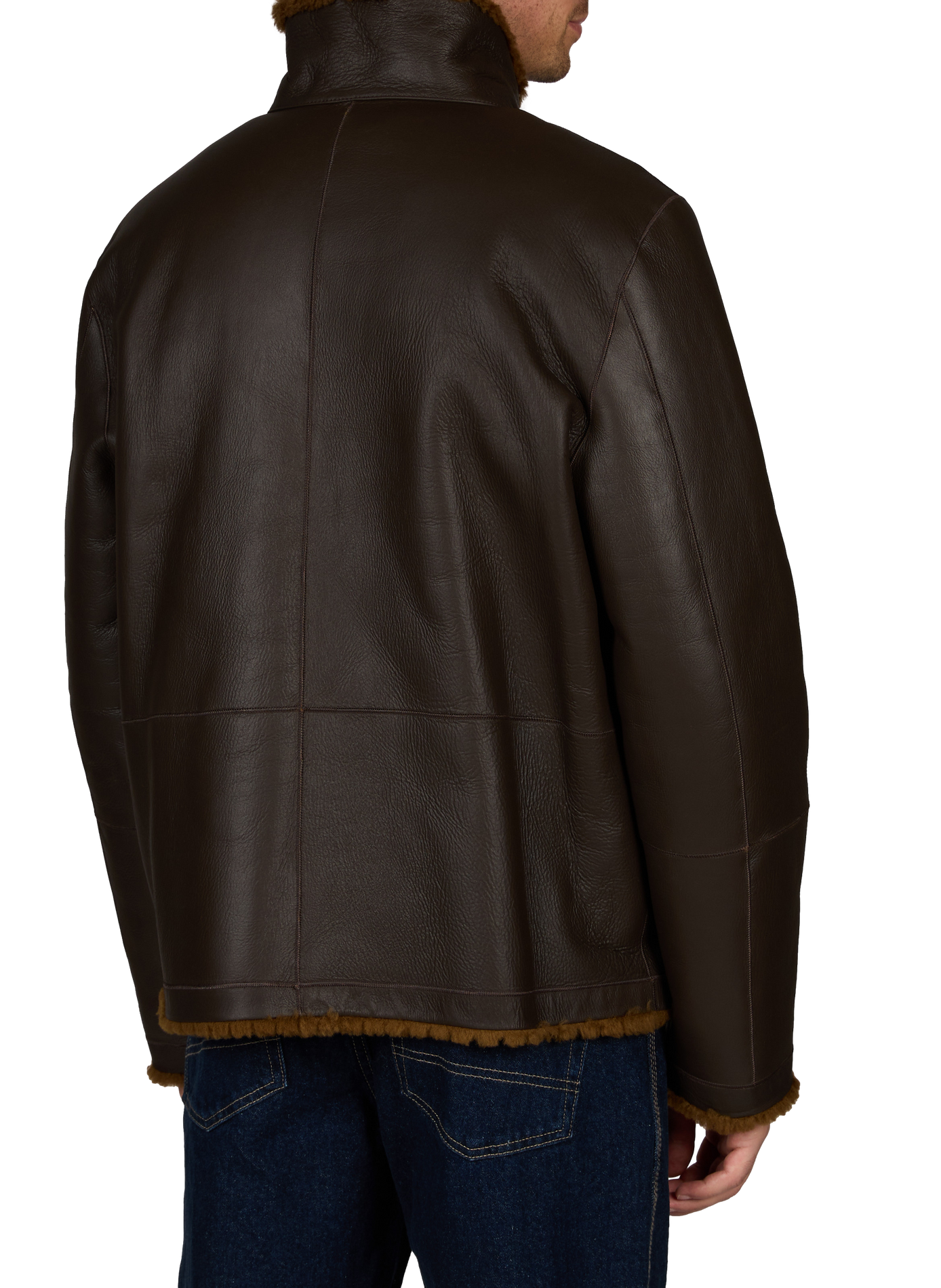 Gerade geschnittene Jacke mit Lederauskleidung CLOSED Braun