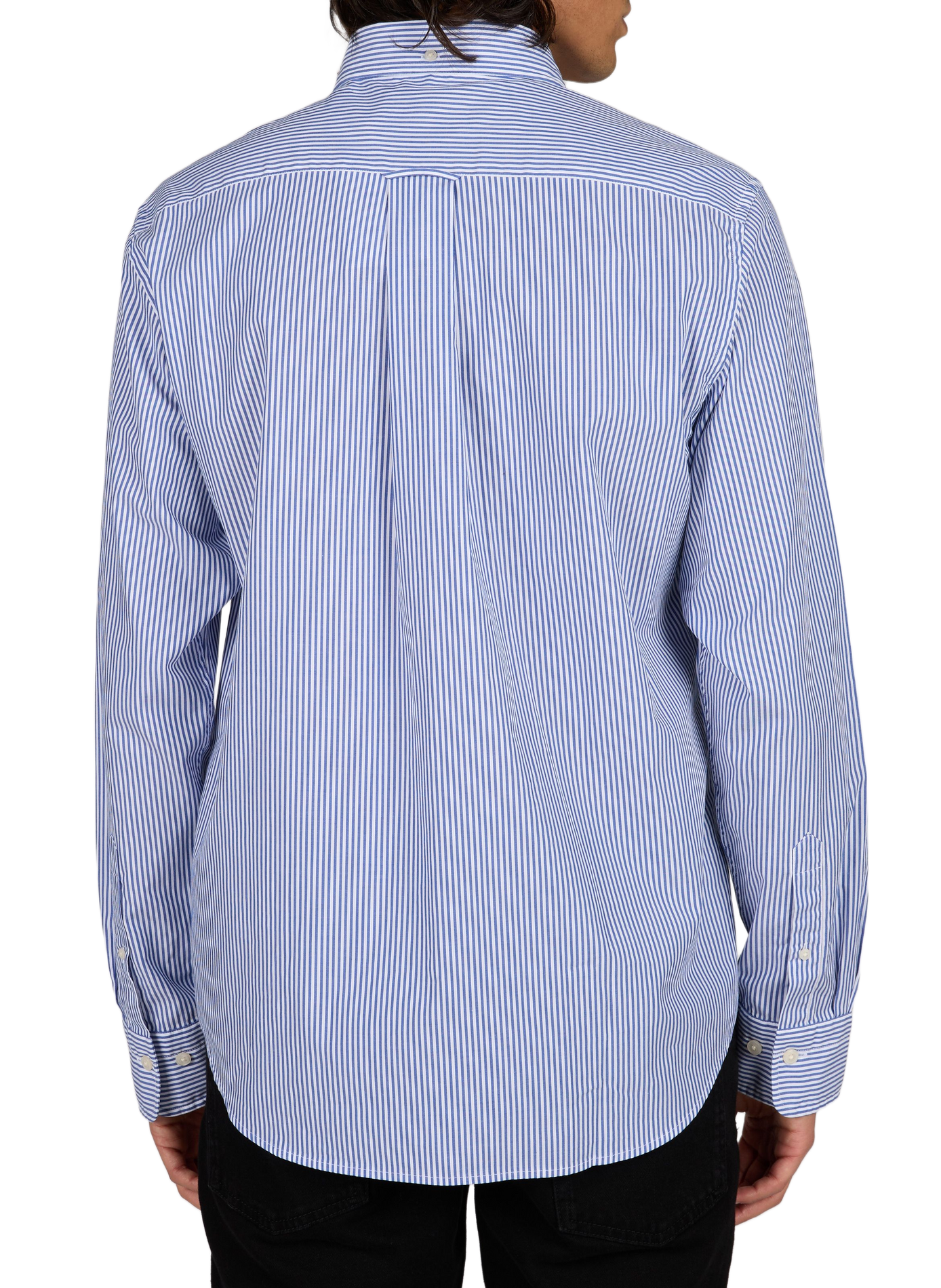 Chemise regular-fit col américain rayée en coton GANT Bleu