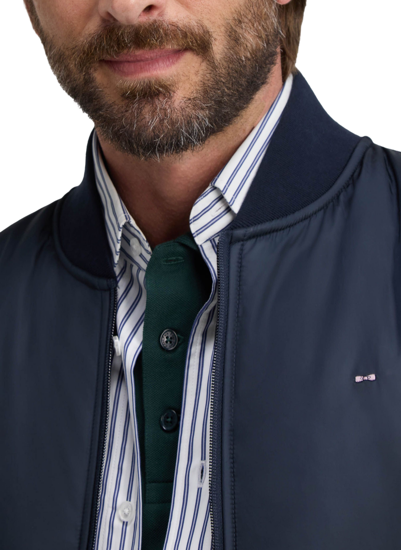 Veste col teddy en coton mélangé EDEN PARK Blauw