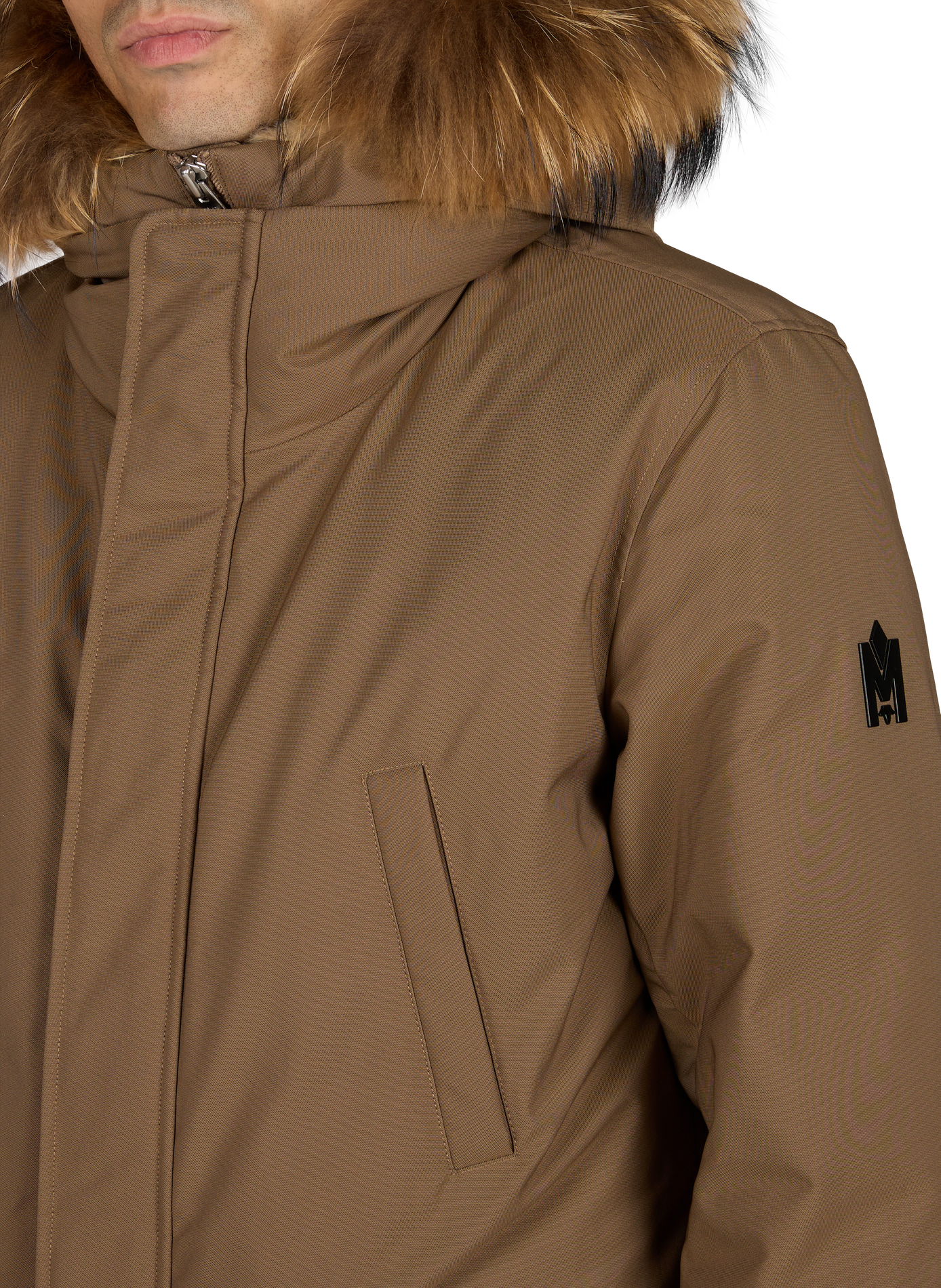 Doudoune à capuche en fourrure MACKAGE Marron