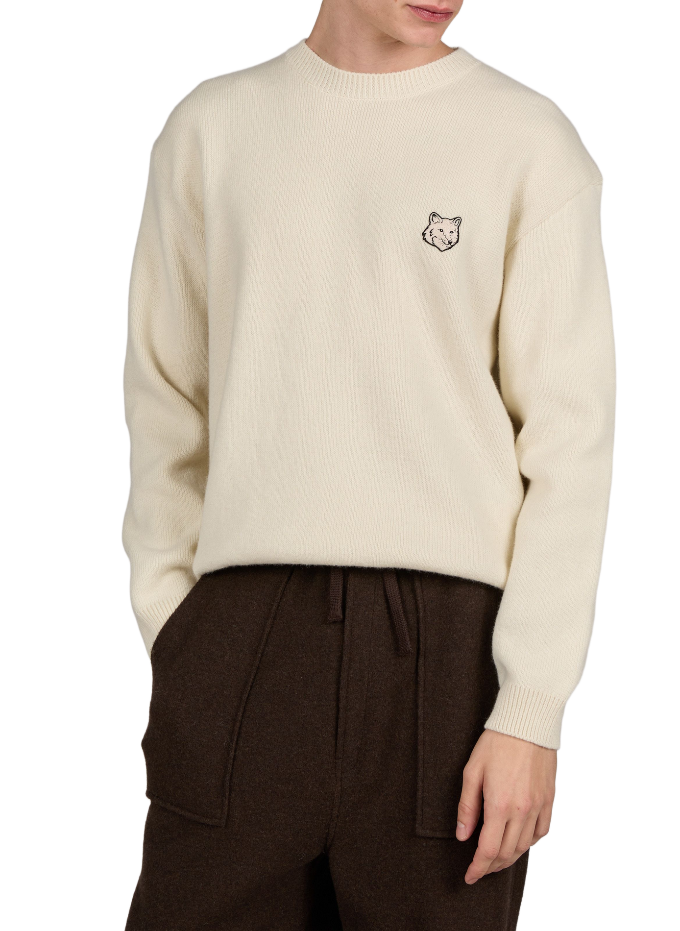 Oversized wool jumper MAISON KITSUNÉ White
