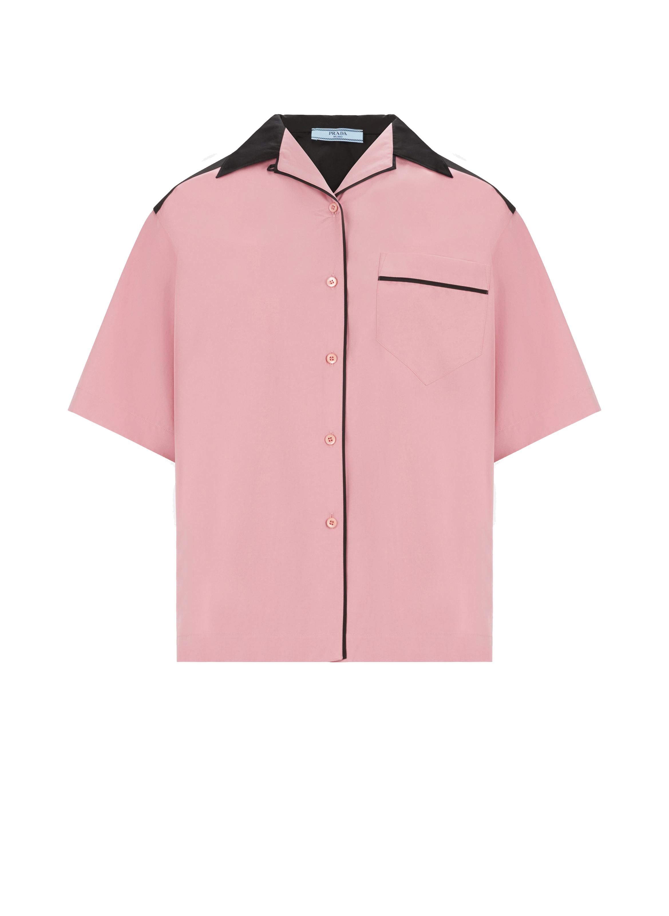 PRADA Fringed cotton shirt  Pink