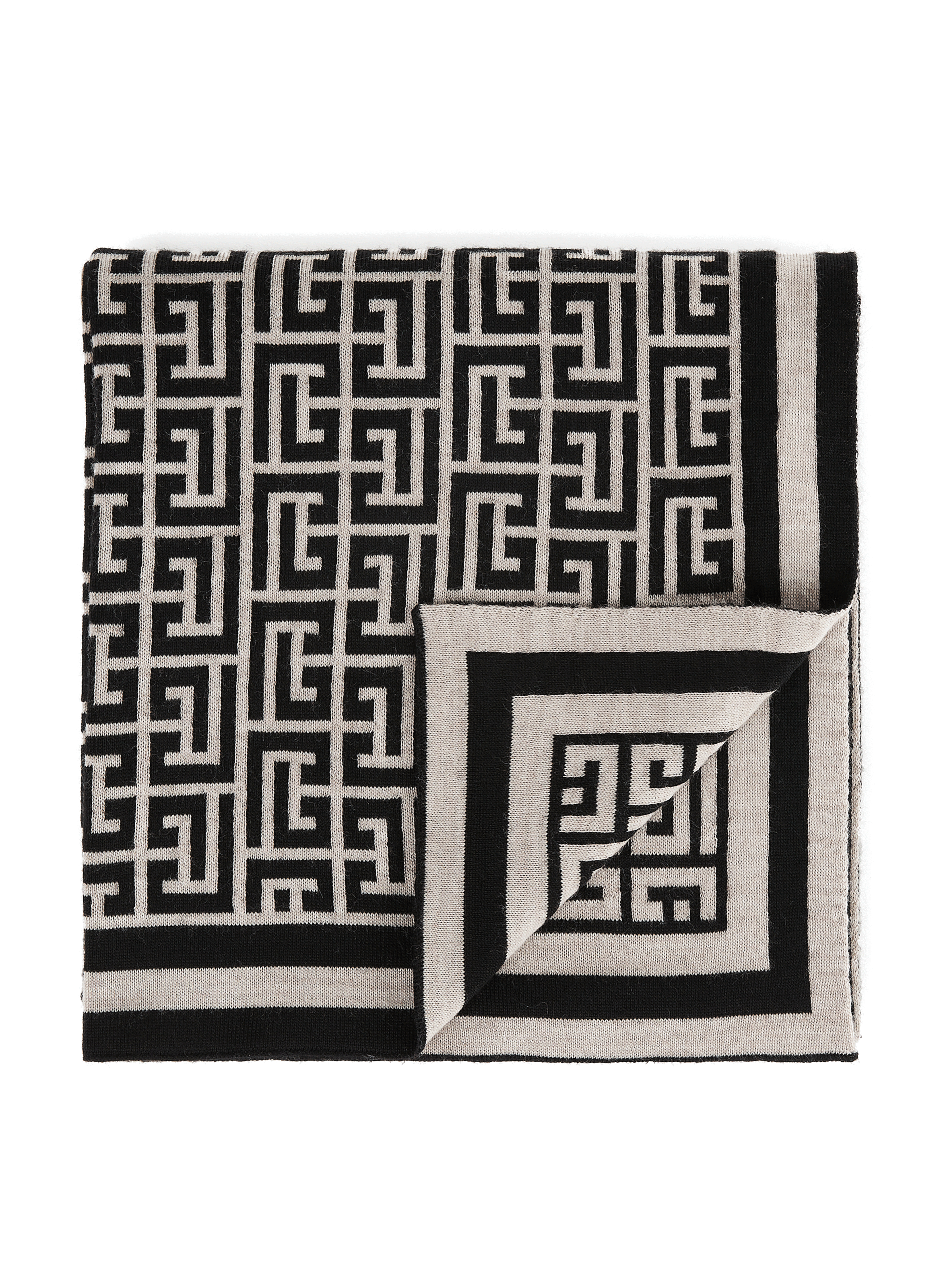 Écharpe monogramme en mérinos