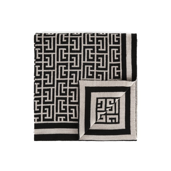 Écharpe monogramme en mérinos