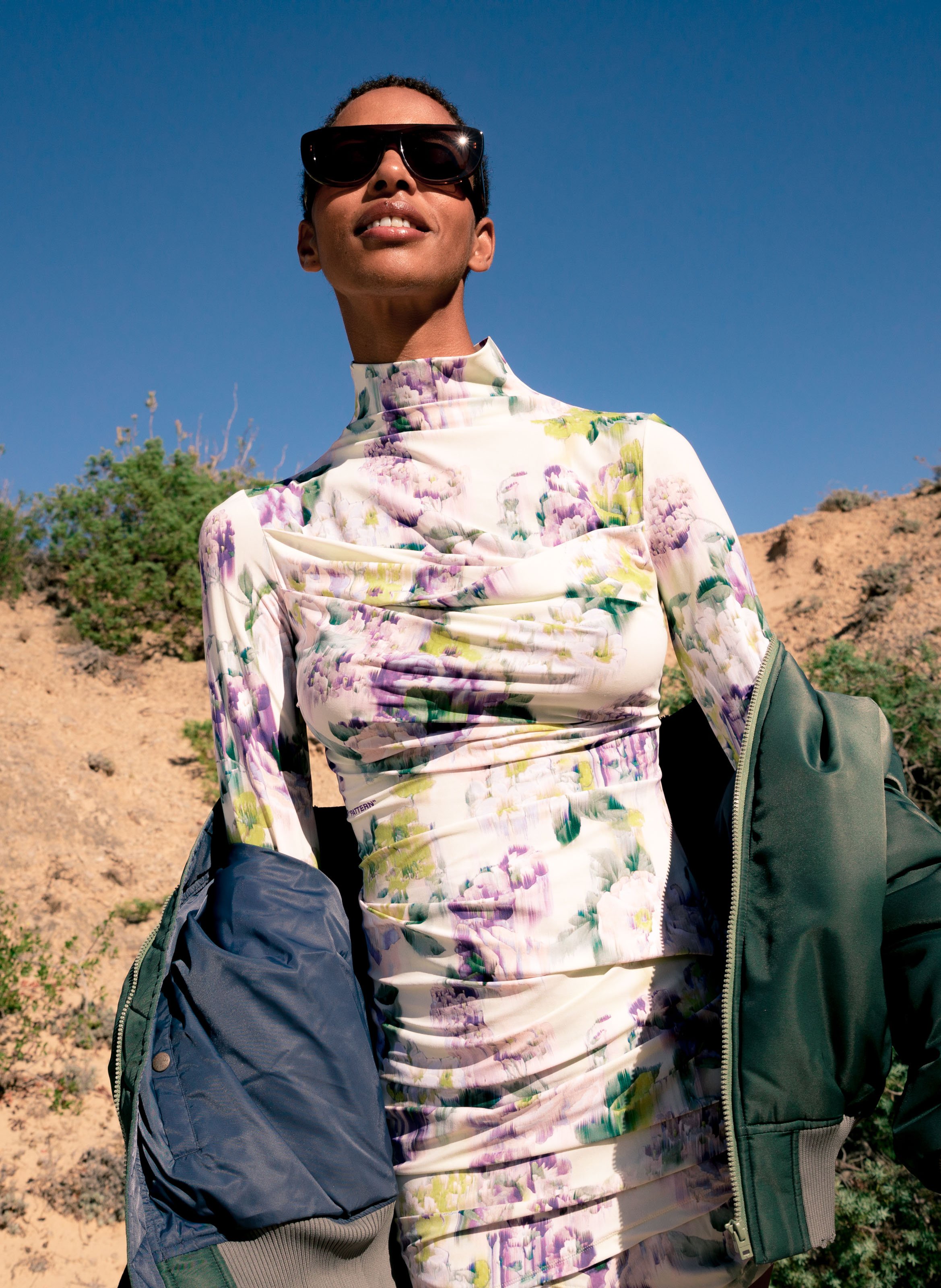 Robe imprimée avec plis