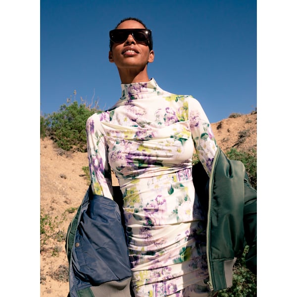 Robe imprimée avec plis